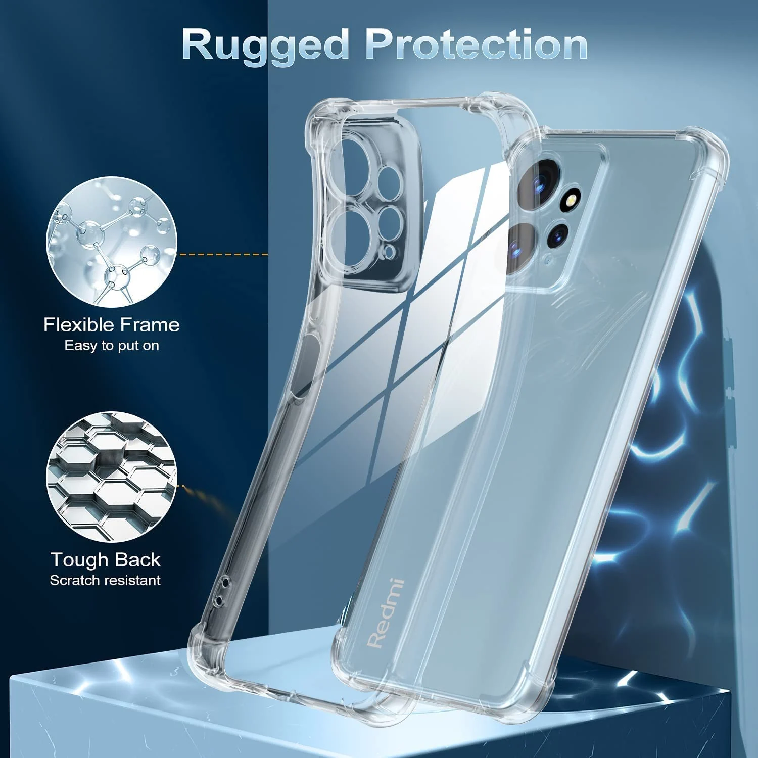 DL3 Mobilak Clear TPU Protective Case for Redmi note 12 4G with Camera Protection and Shockproof Design - Clear