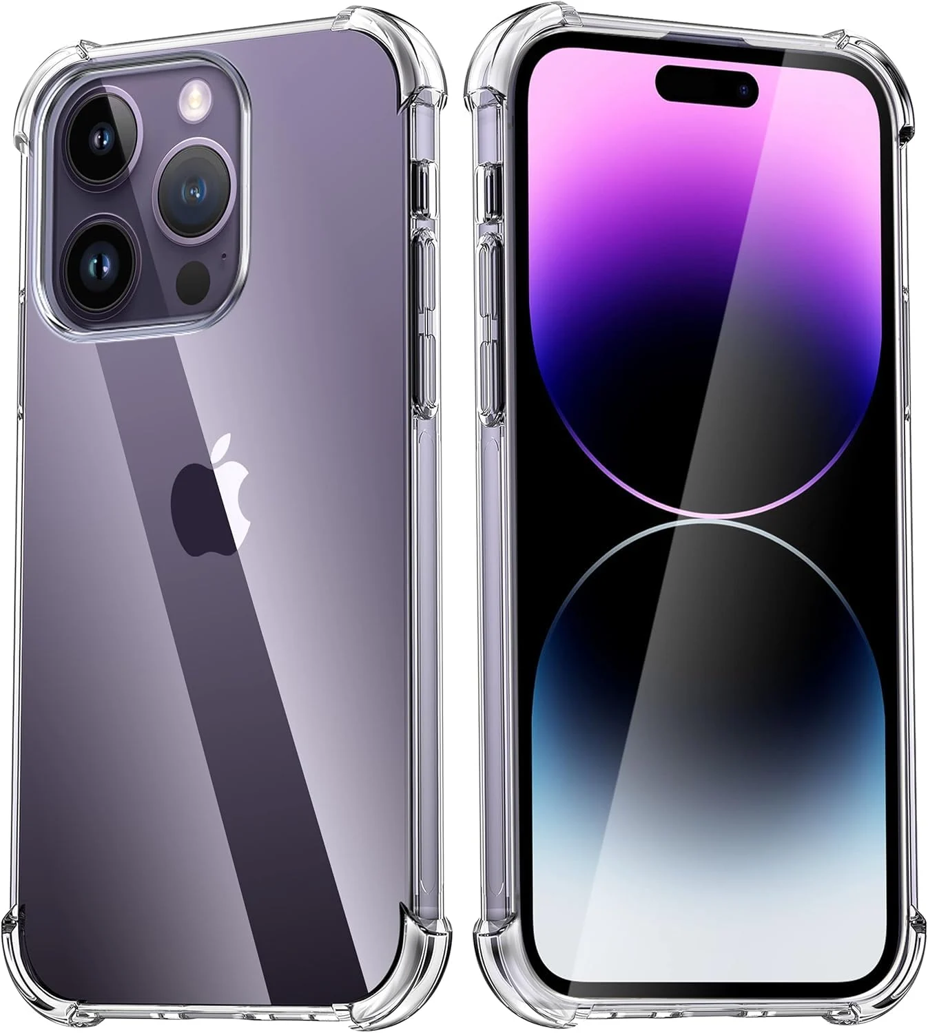 DL3 Mobilak Case Compatible with iPhone 14 Pro Max, Cover Silicone Transparent TPU Gorilla Anti-shock Shockproof Corners - Clear