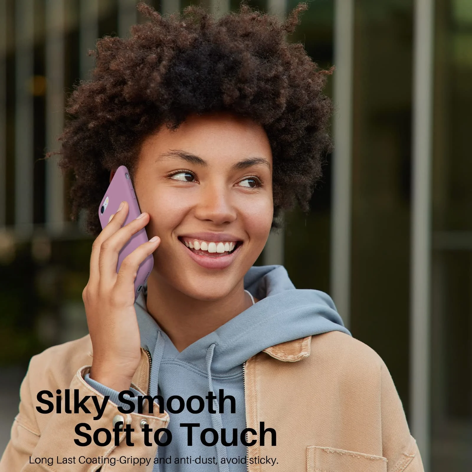 DL3 Mobilak Liquid Silicone Protective Case with Soft Microfiber Lining for iPhone SE 2022, SE 2020, iPhone 7, iPhone 8 - Lilac Purple