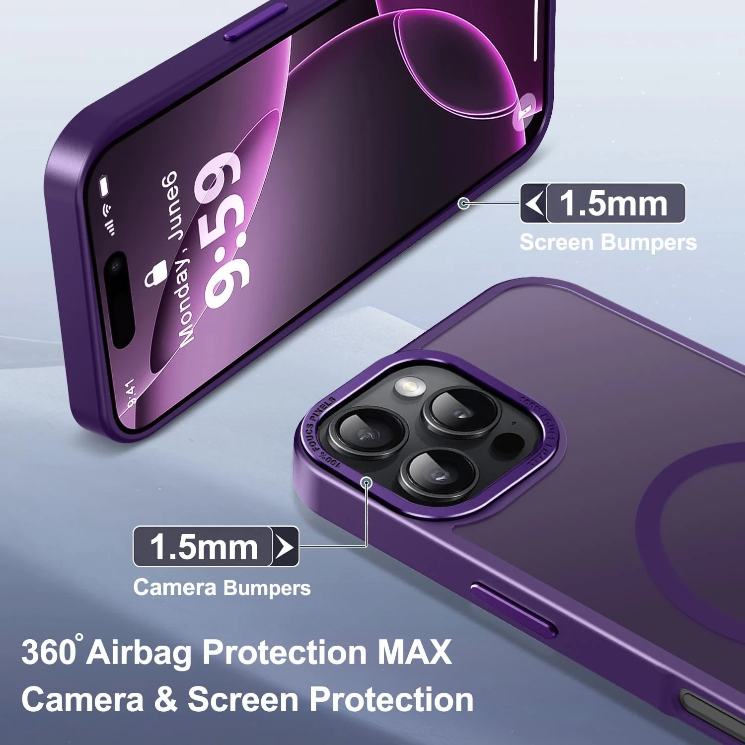DL3 MOBILAK Protective Phone Case for Apple iPhone 16 Pro Max - Purple