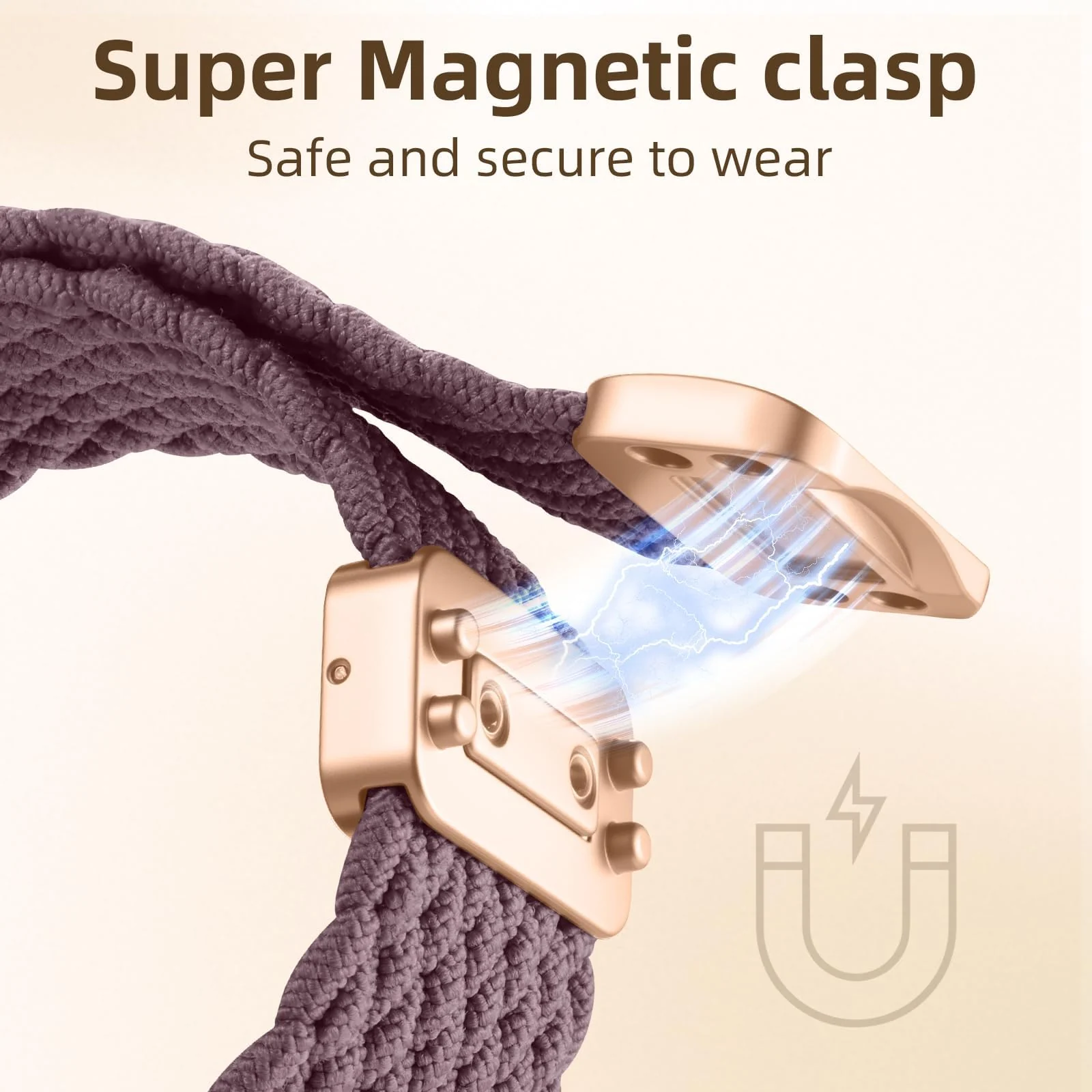 DL3 Mobilak Sport Solo Loop For Apple Watch Band Ultra 49mm 46mm 45mm 44mm 42mm, Adjustable Magnetic Stretchy Nylon Braided Wristband for iWatch SE Series 11 10 9 8 7 6 5 4 3 2 1 (Smoke Violet)