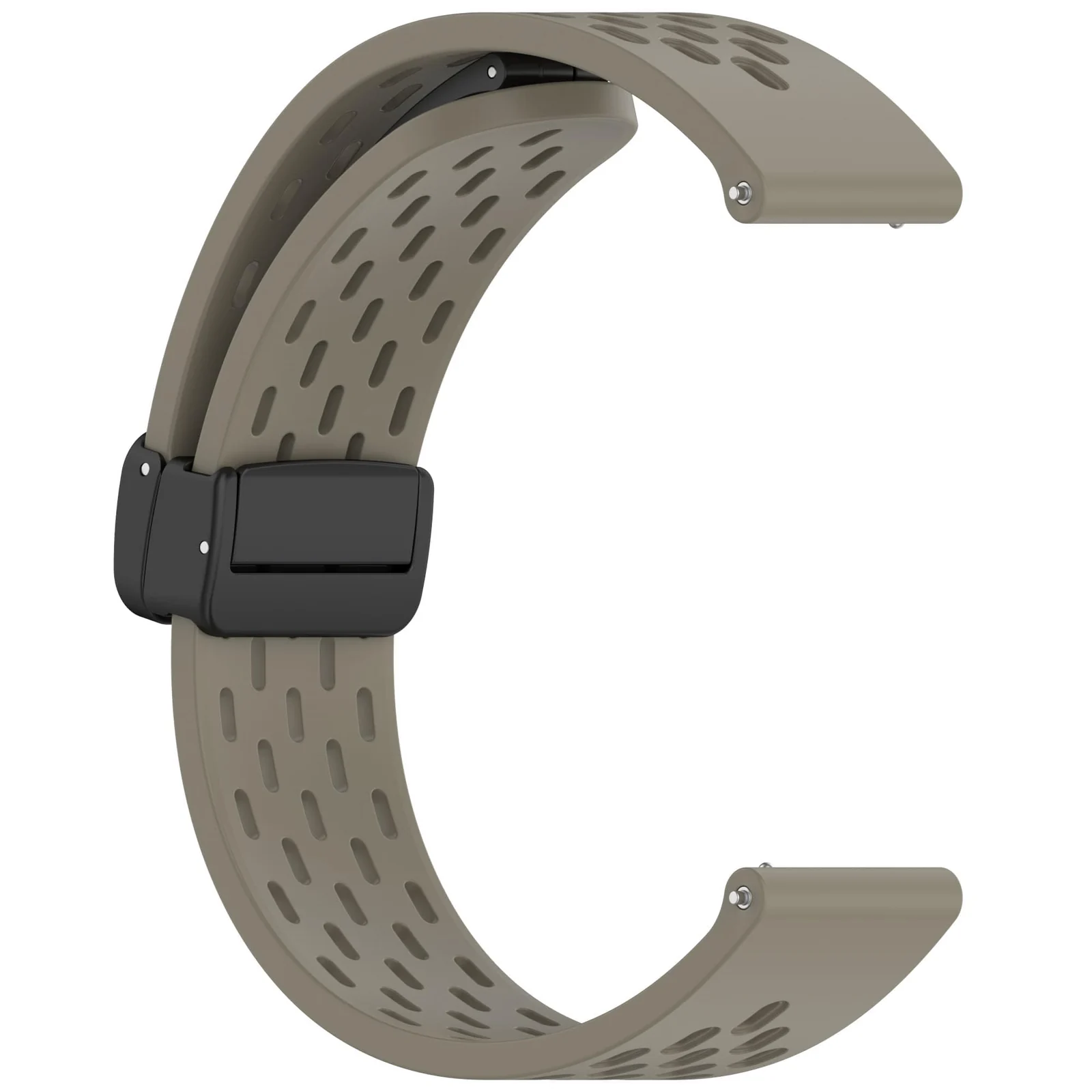 DL3 Mobilak 18mm Silicone Strap For Huawei Watch GT 6 41mm/GT 5 Pro 42 mm/GT 5 41mm/GT4 41 mm/Watch 5 42mm Magnetic Metal Buckle Sport Silicone Breathable Strap, Band Soft Replacment Wristband - Space Brown