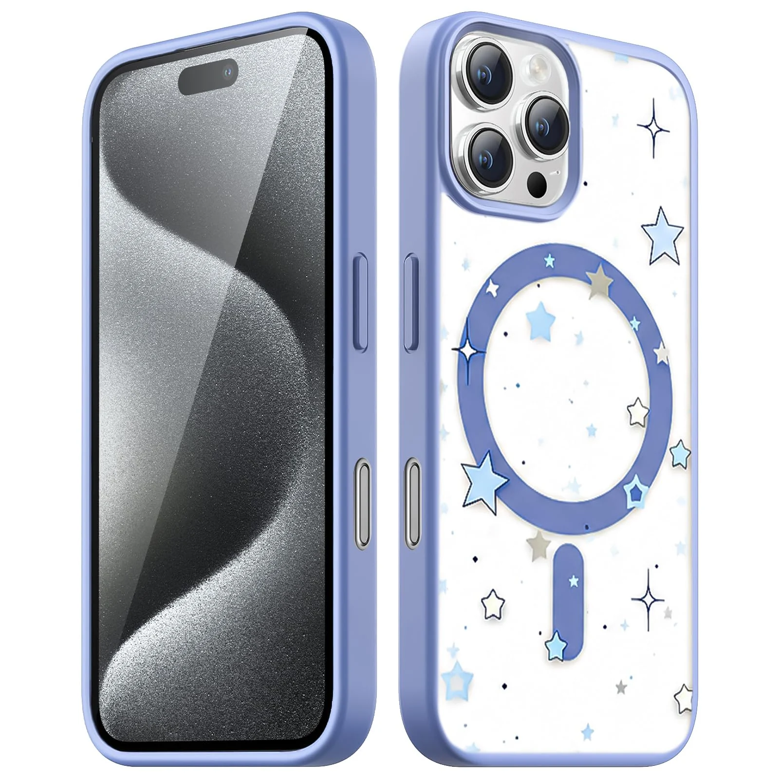 Dl3 Mobilak Magnetic Case for iPhone 16 Pro Max 6.9-Inch Compatible with MagSafe, Shockproof Phone Bumper Cover, Solid Color Matte TPU Frame, Anti-Scratch Clear Back (White)