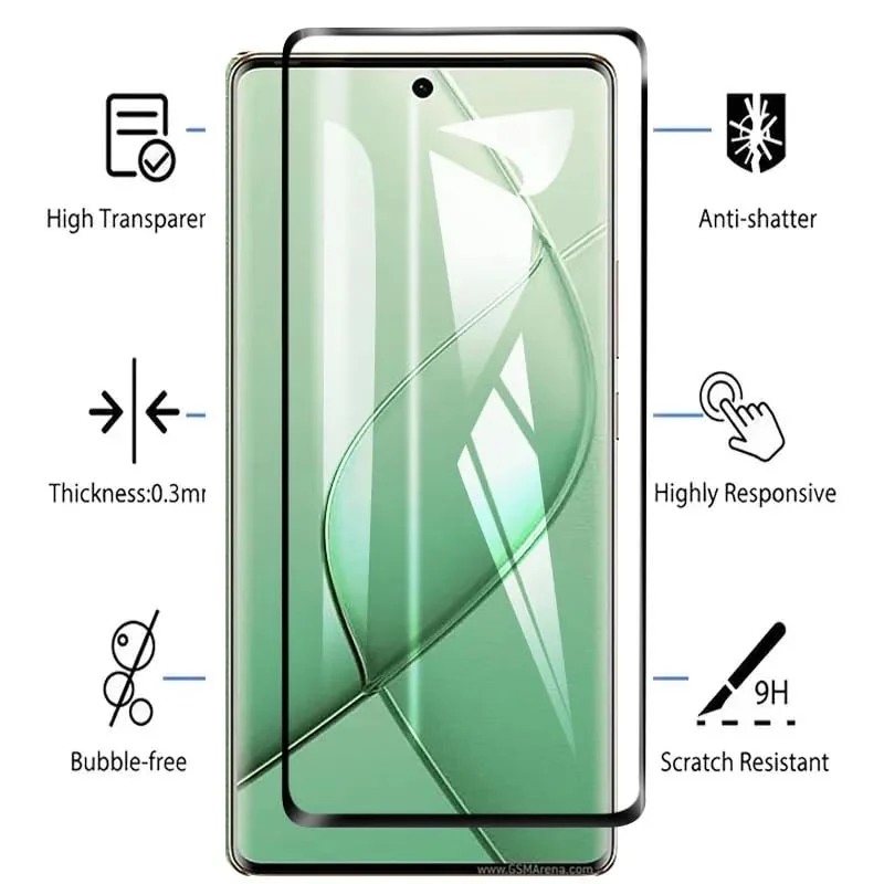 MOBIGON 9H Full-Coverage Tempered Glass Screen Protector for Tecno Spark 20 Pro Plus, Clear