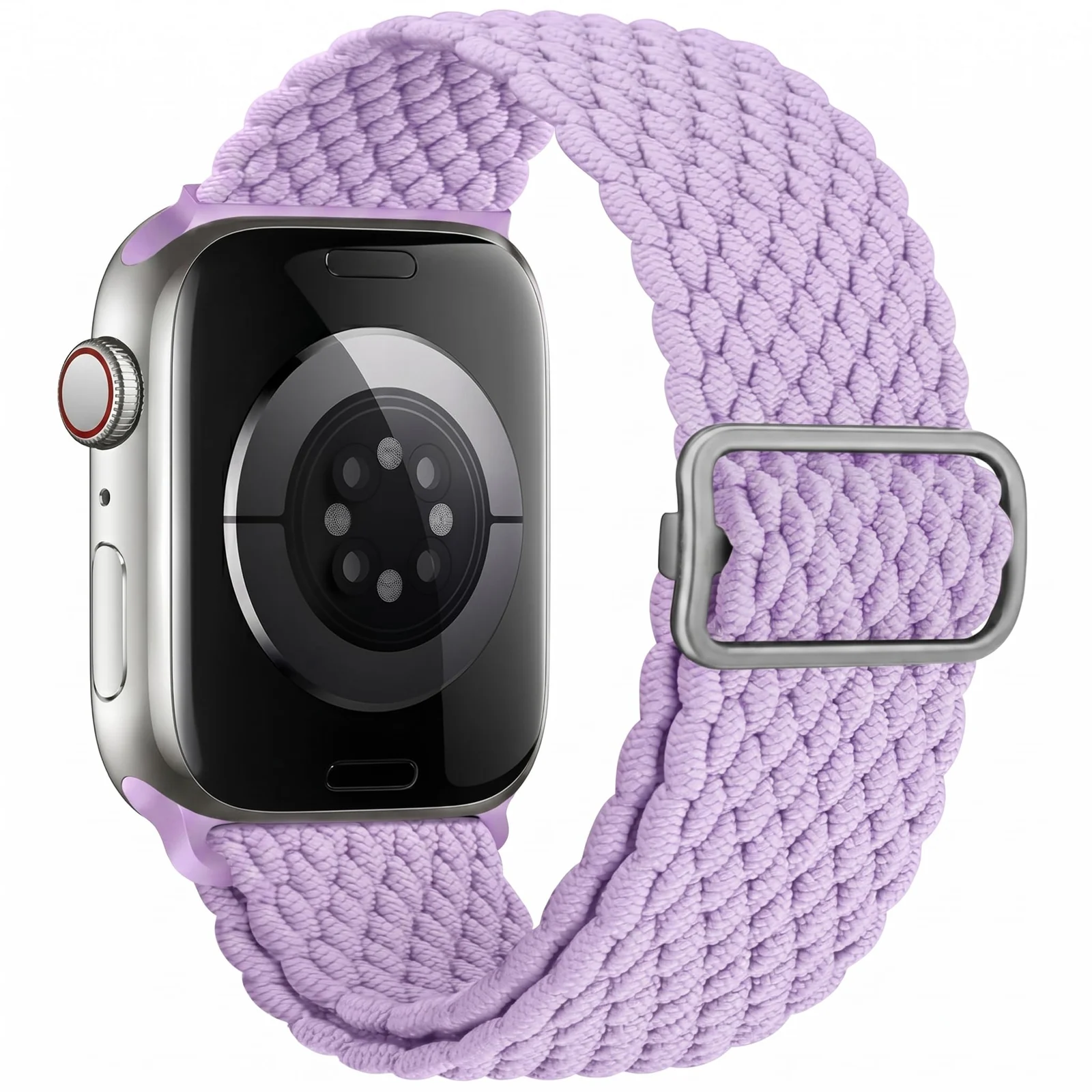 DL3 Mobilak Stretchy Nylon Solo Loop Strap For Apple Watch Band 40mm 41mm 38mm 42mm(Series 11 10) for Women Men, Sport Breathable Braided Wristband for iWatch Series 11 10 9 8 7 6 5 4 SE - Light Purple