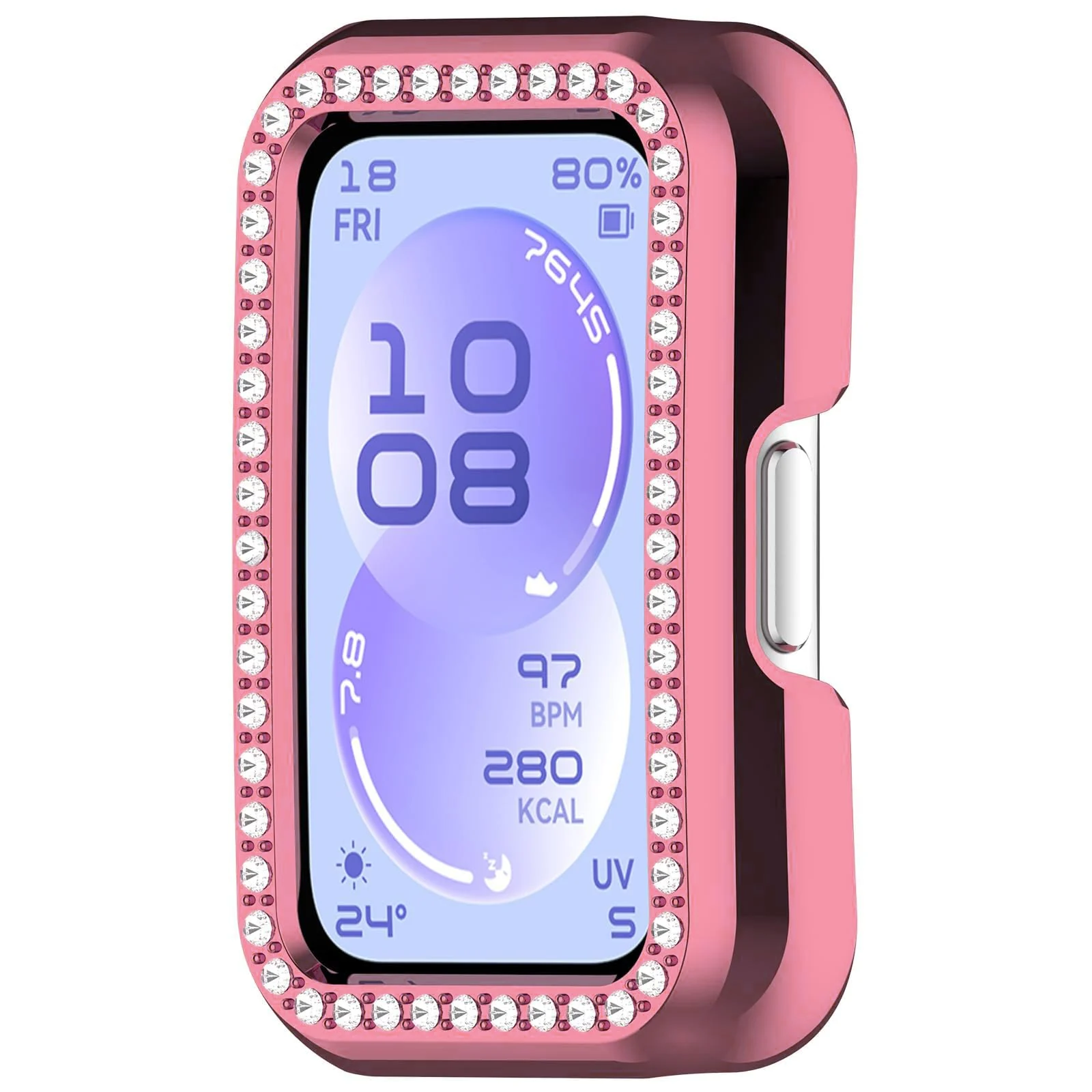 MOBIGON Crystal Bling PC Frame Case for Huawei Band 11, Pink