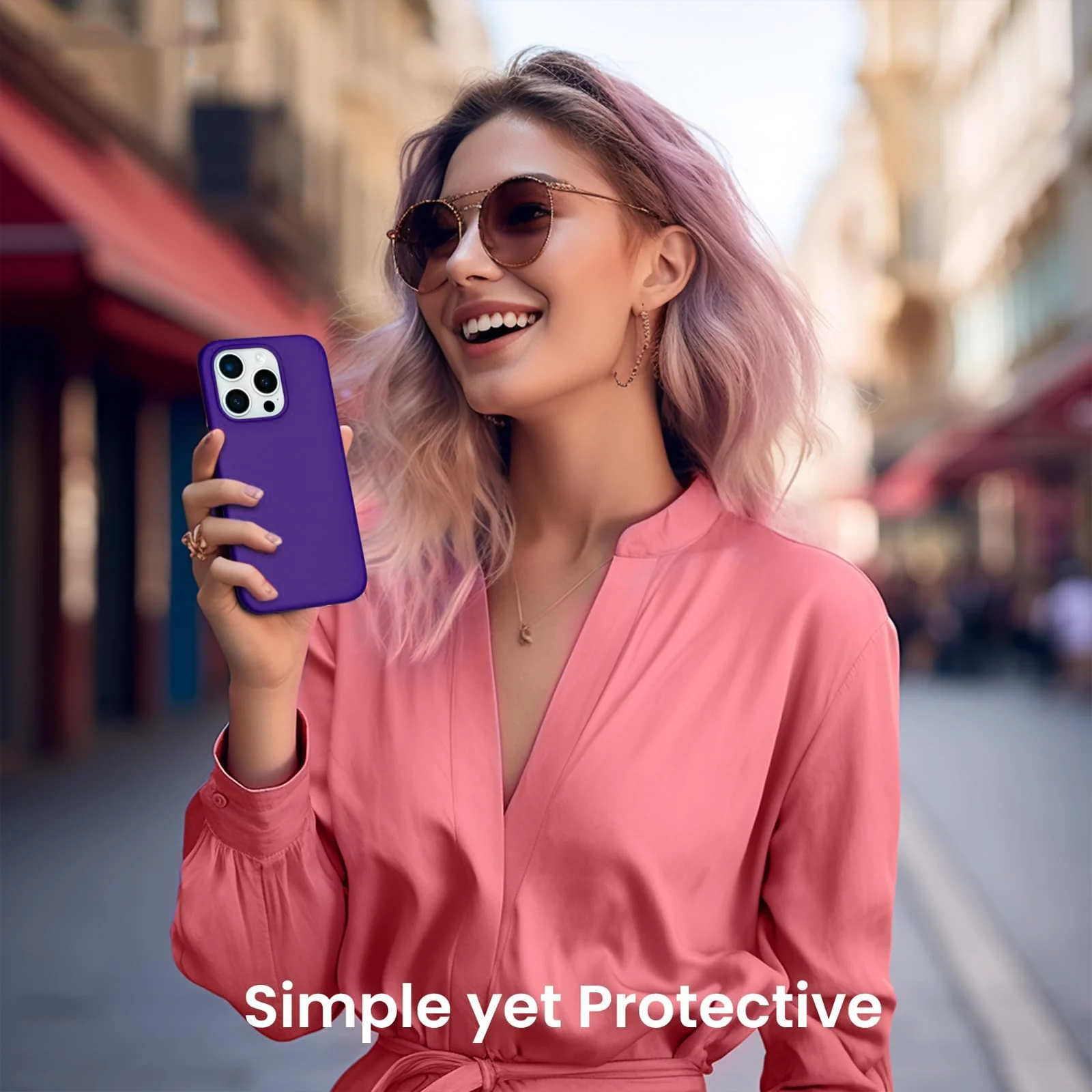 DL3 Mobilak Liquid Silicone Case for iPhone 11 Pro Max (6.5 Inch), Shock-absorbing protection, Scratch-resistant surface, Soft microfiber lining - Purple