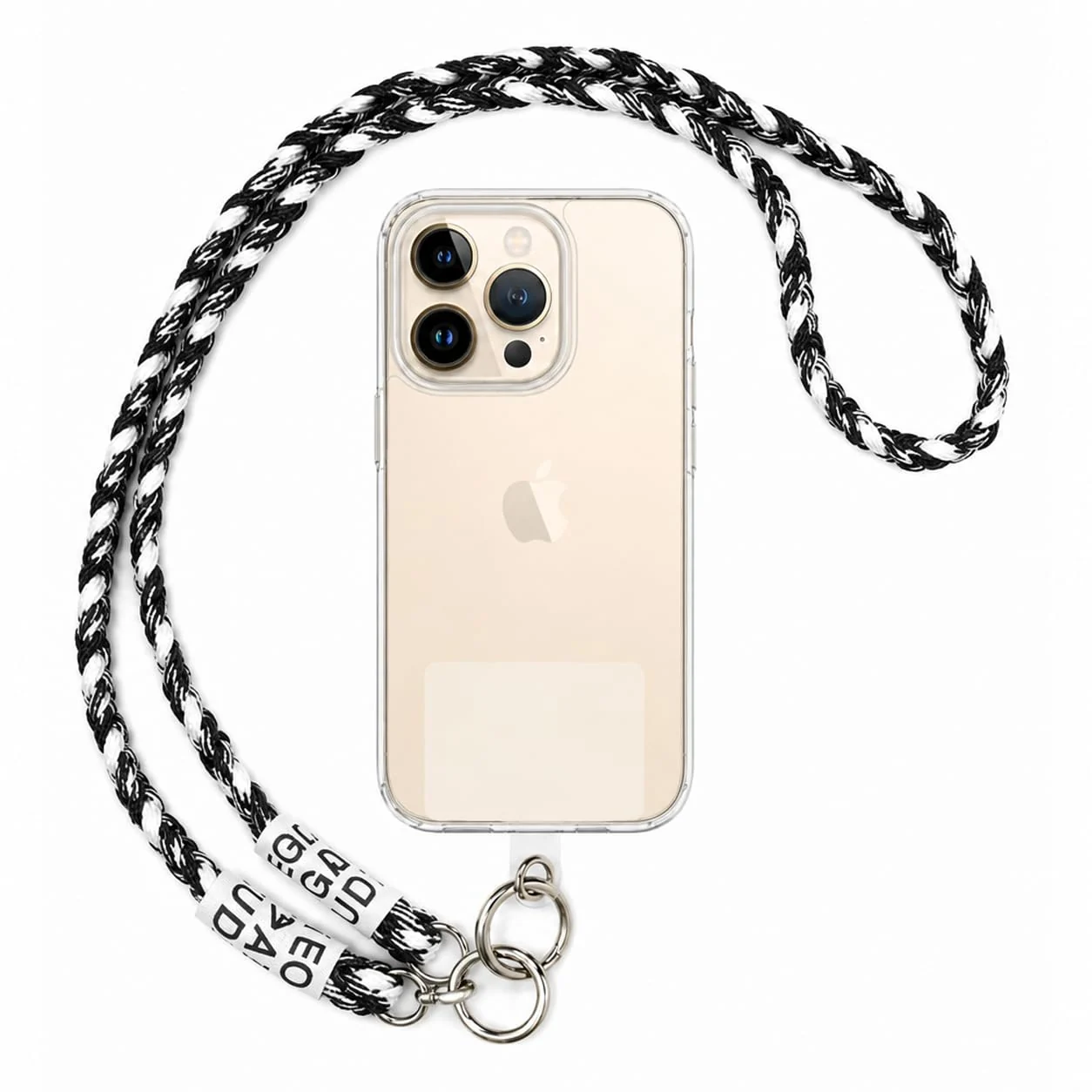 DL3 Mobilak Crossbody Phone Lanyard Strap, Adjustable Universal Nylon Neck Strap, Lanyard for Shoulder Bag, Compatible with Most Smartphones and Cases, Keychain, Bag Straps - White & Black