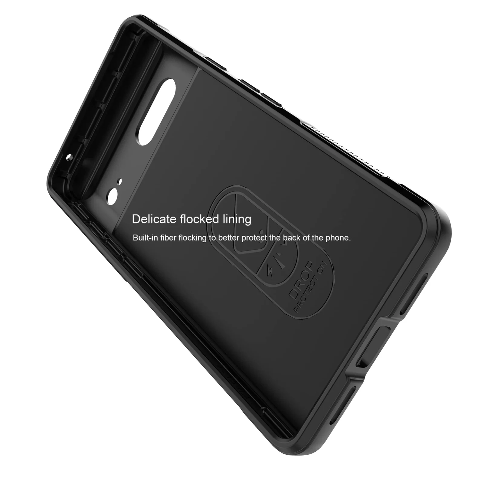 DL3 Mobilak Flexible Silicone and TPU Protective Case with Camera Protection for Google Pixel 7 - Black