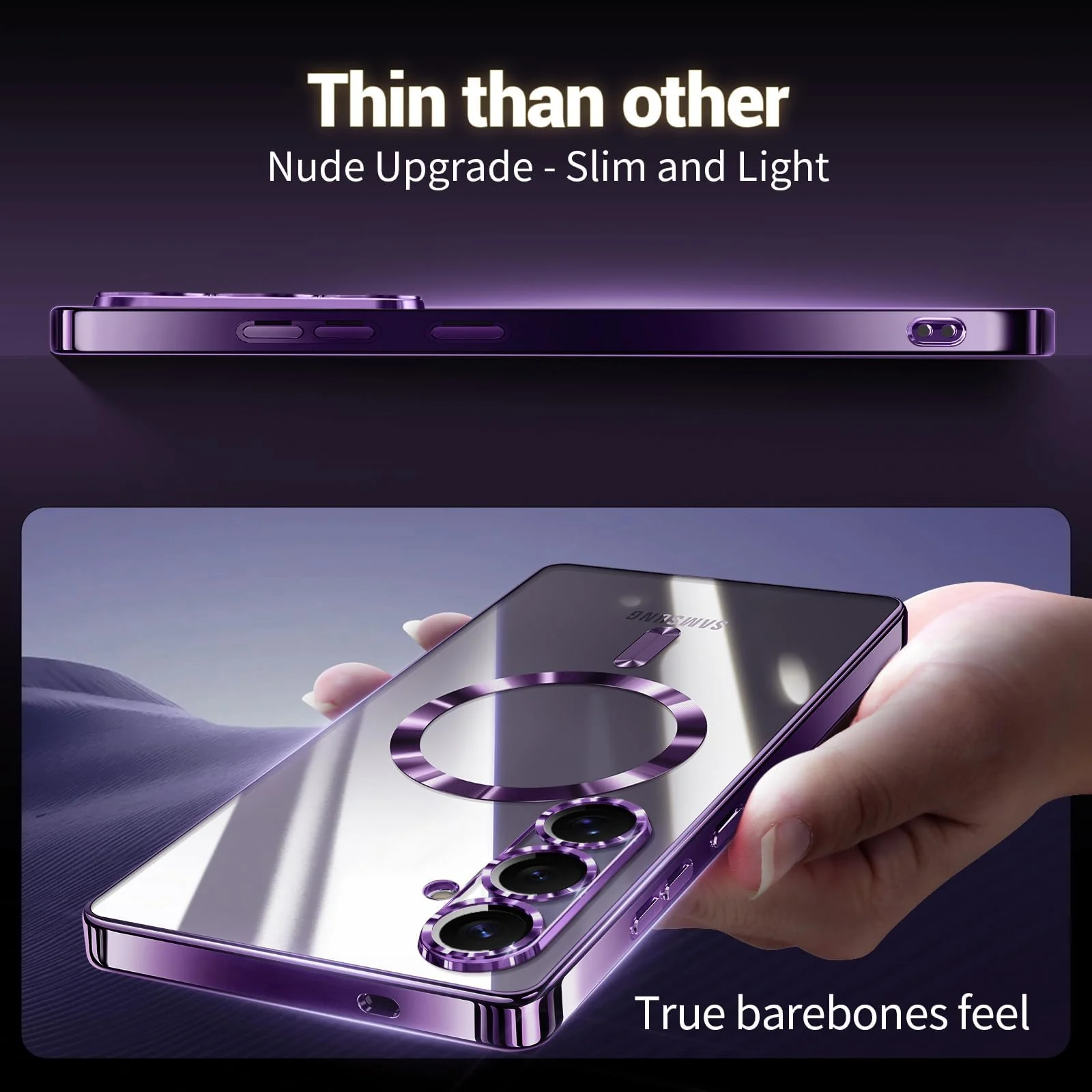 DL3 Mobilak Clear MagSafe-Compatible TPU Case and Camera Lens Protector for Samsung Galaxy A17, Samsung Galaxy A26 5G - Purple