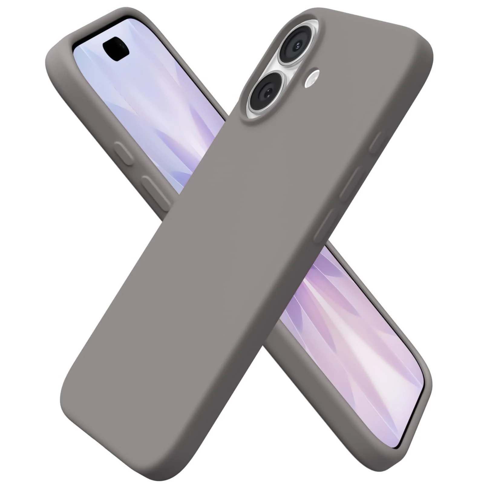 DL3 Mobilak Liquid Silicone Protective Case for iPhone 17 6.3-Inch with Microfiber Lining and Shockproof Design - Gray 2