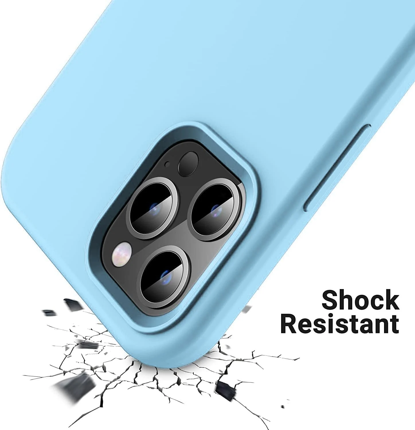 DL3 Mobilak Liquid Silicone Case for iPhone 12 Pro Max (6.7 Inch), Shock-absorbing protection, Scratch-resistant surface, Soft microfiber lining - Sky Blue .1