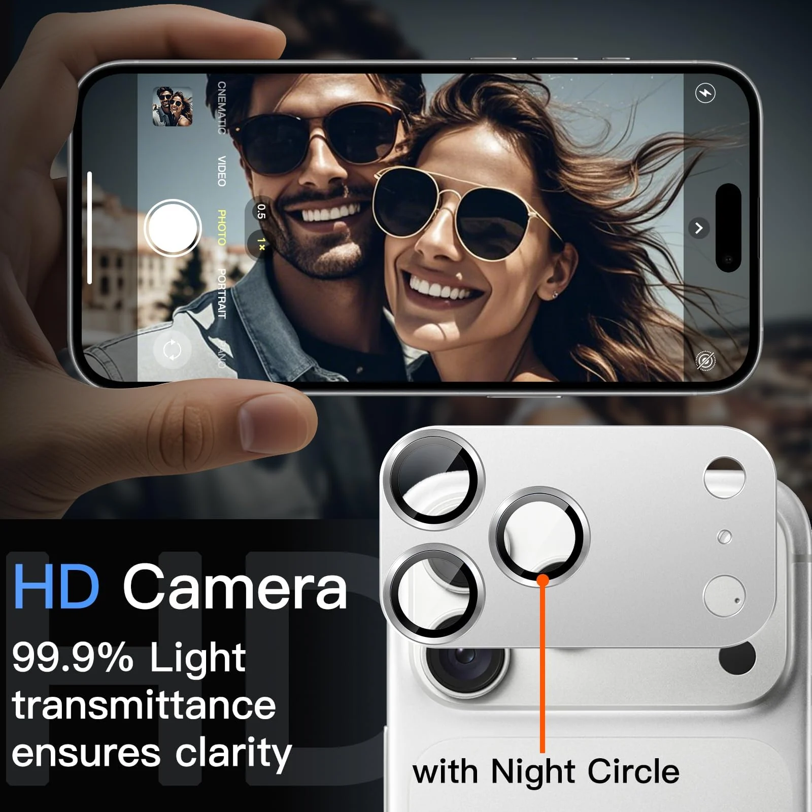 DL3 MOBILAK Full Camera Lens Protector for Apple iPhone 18 Pro Max - Silver