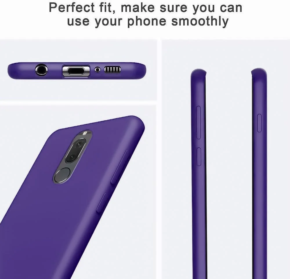 DL3 Mobilak Soft Silicone Protective Case for Huawei Mate 10 Lite with Microfiber Lining and Shockproof Design - Purple