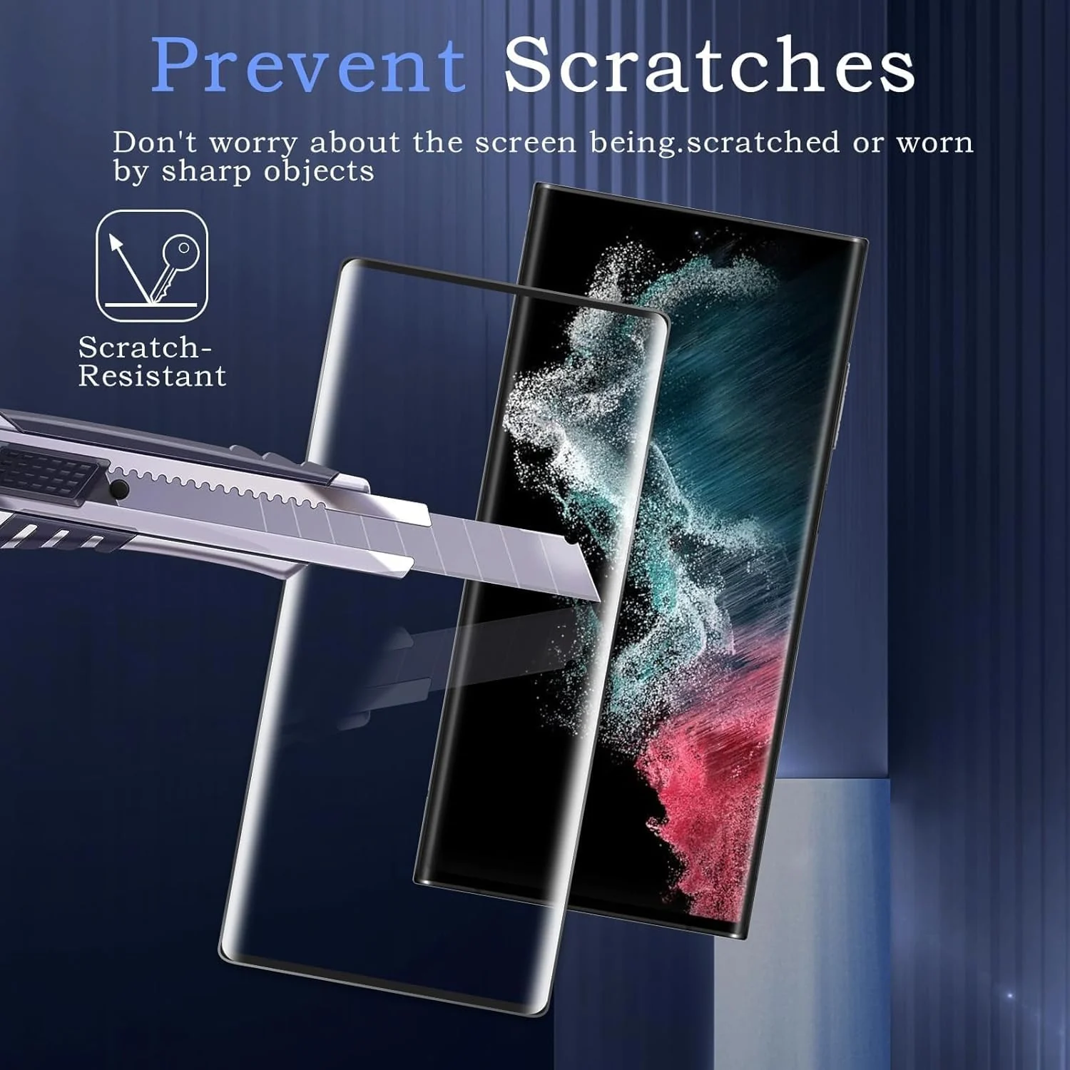 DL3 Mobilak Screen Protector for Samsung Galaxy S22 Ultra 5G, Tempered Glass Screen Saver Premium HD Protective, Scratch Resistant, NO-Bubble, 9H Hardness, Full Coverage Film - Clear