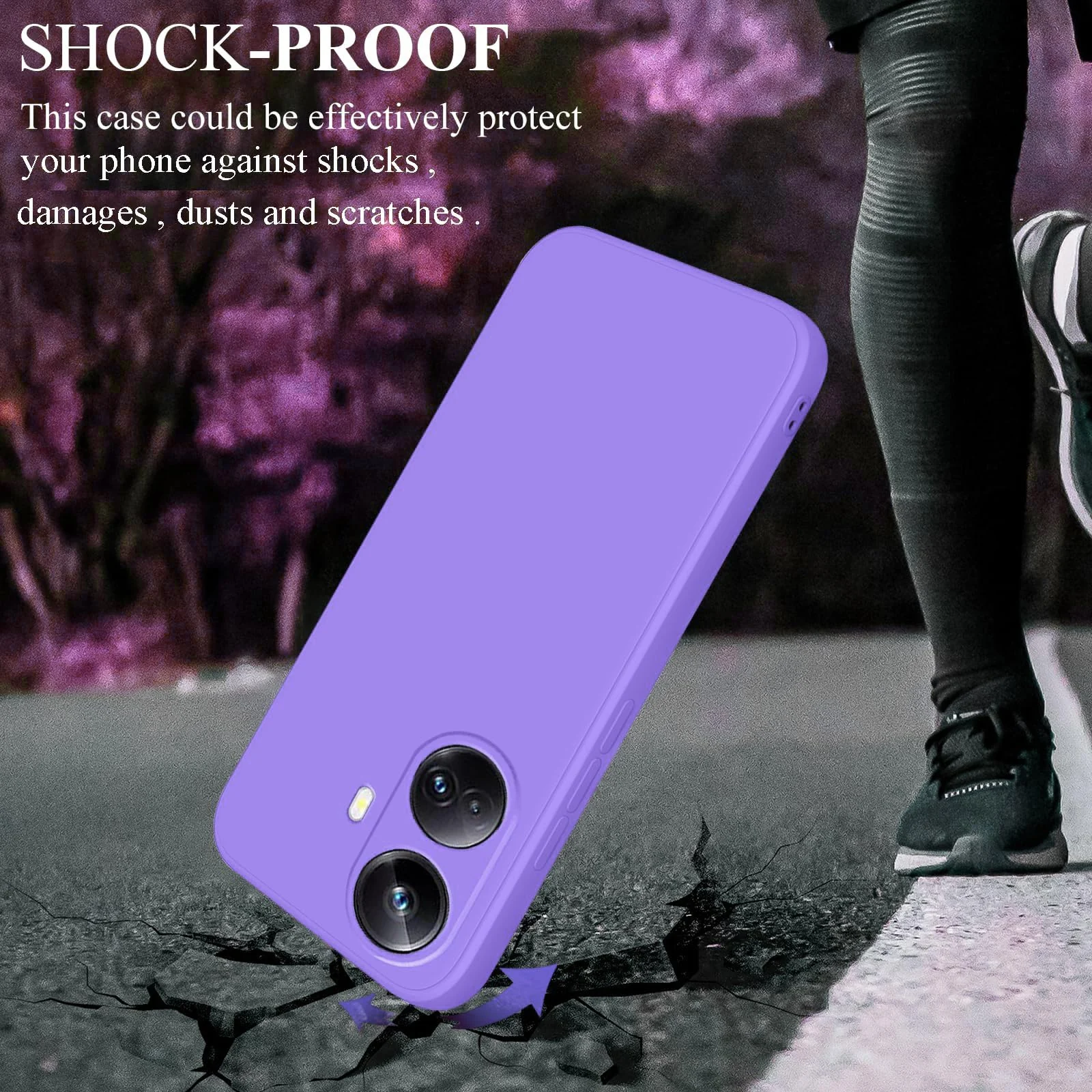 DL3 Mobilak Soft Silicone Protective Case for realme 10 pro plus with Microfiber Lining and Shockproof Design - Light Purple