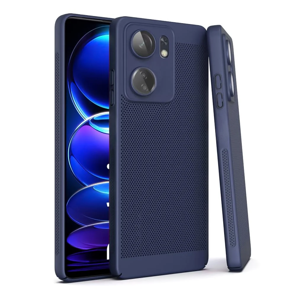DL3 Mobilak Heat-Dissipation Hard PC Case with Built-In Camera Lens Protector for Xiaomi Redmi 13C / Xiaomi Poco C65 - Blue
