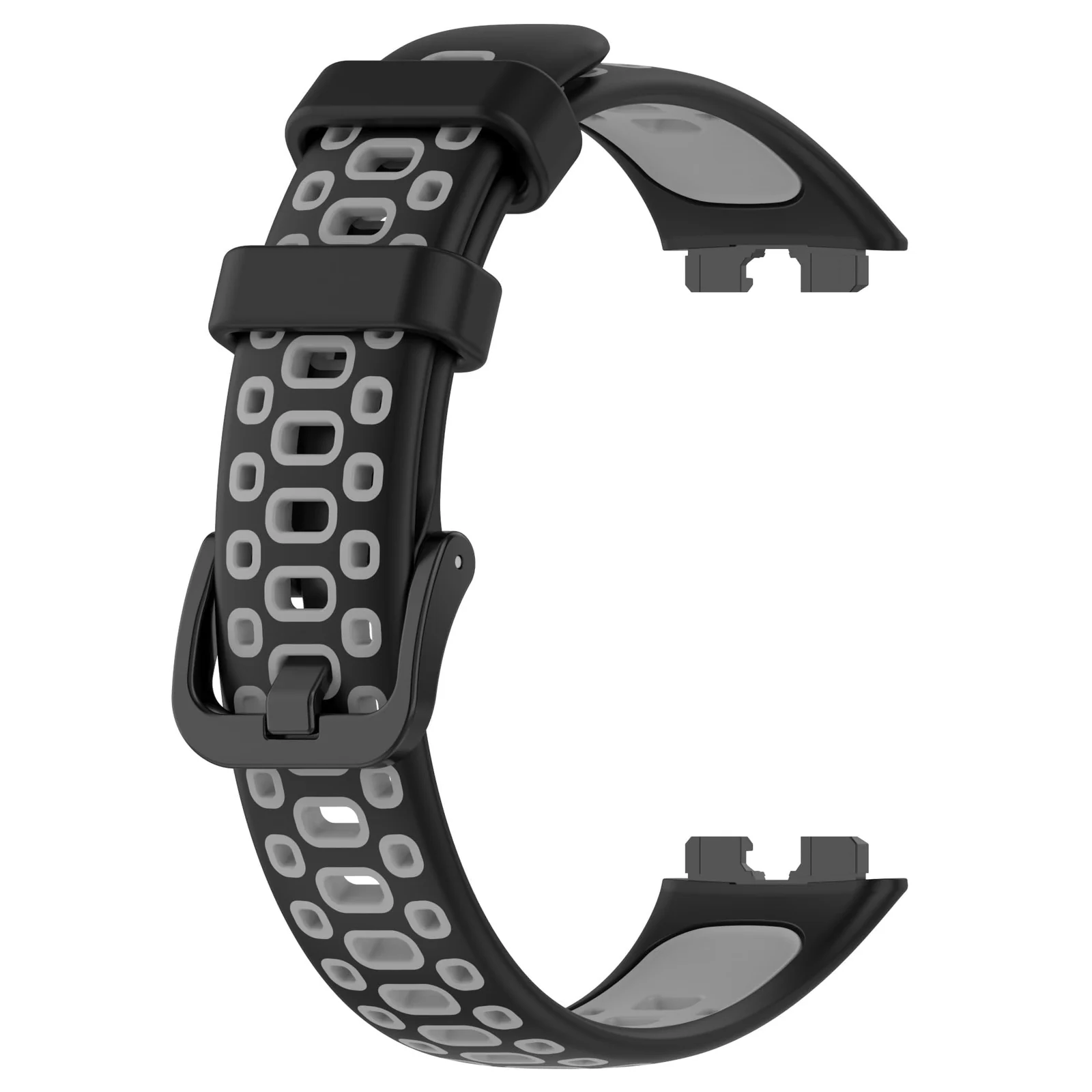 DL3 Mobilak Strap for HUAWEI Band 9 / HUAWEI Band 8 Replacement Band, Silicone Belt, Soft, Waterproof, Sweatproof, Easy to Put on and Take Off, HUAWEI Band 8/Band 9 Replacement Strap, Sport Band - Black & Grey