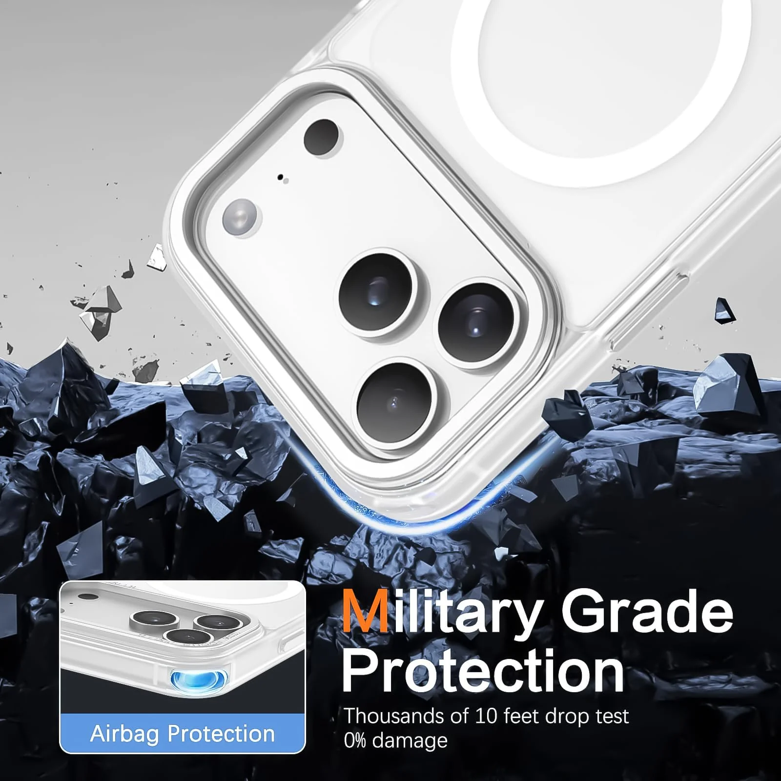 DL3 Mobilak Case For iPhone 17 Pro Max 6.9-Inch Case Crystal [Compatible with MagSafe] Soft TPU Gel Case Flexible Silicone Anti-Scratch TPU Cover - Clear