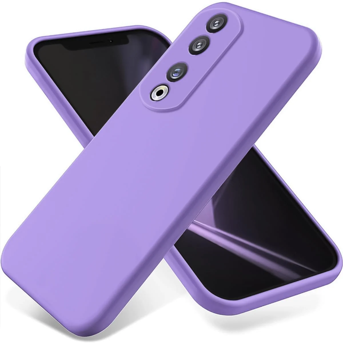 DL3 Mobilak Honor 70 Case, Soft Flexible Silicone Gel Rubber Bumper Cover, Slim Fit Full Body Shockproof Protective Phone Case - Light Purple