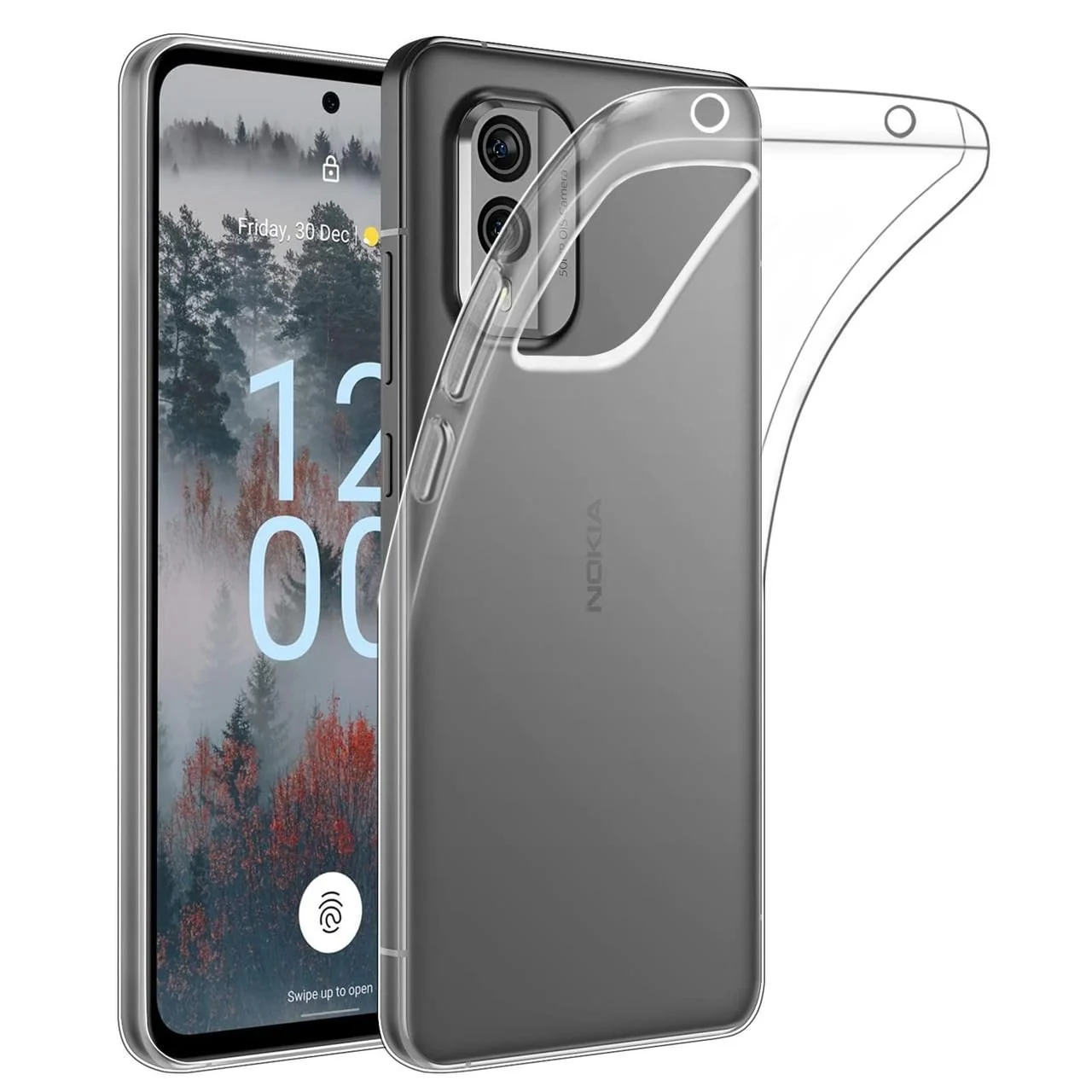 DL3 Mobilak Case Compatible with Nokia X30 5G Case Crystal Soft TPU Gel Case Flexible Silicone Anti-Scratch Camera Protection TPU Cover - Clear