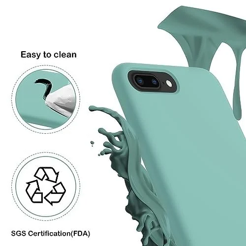 DL3 Mobilak Liquid Silicone Protective Case for iPhone 6 Plus / 6S Plus with Camera Protection and Microfiber Lining - Sea Blue