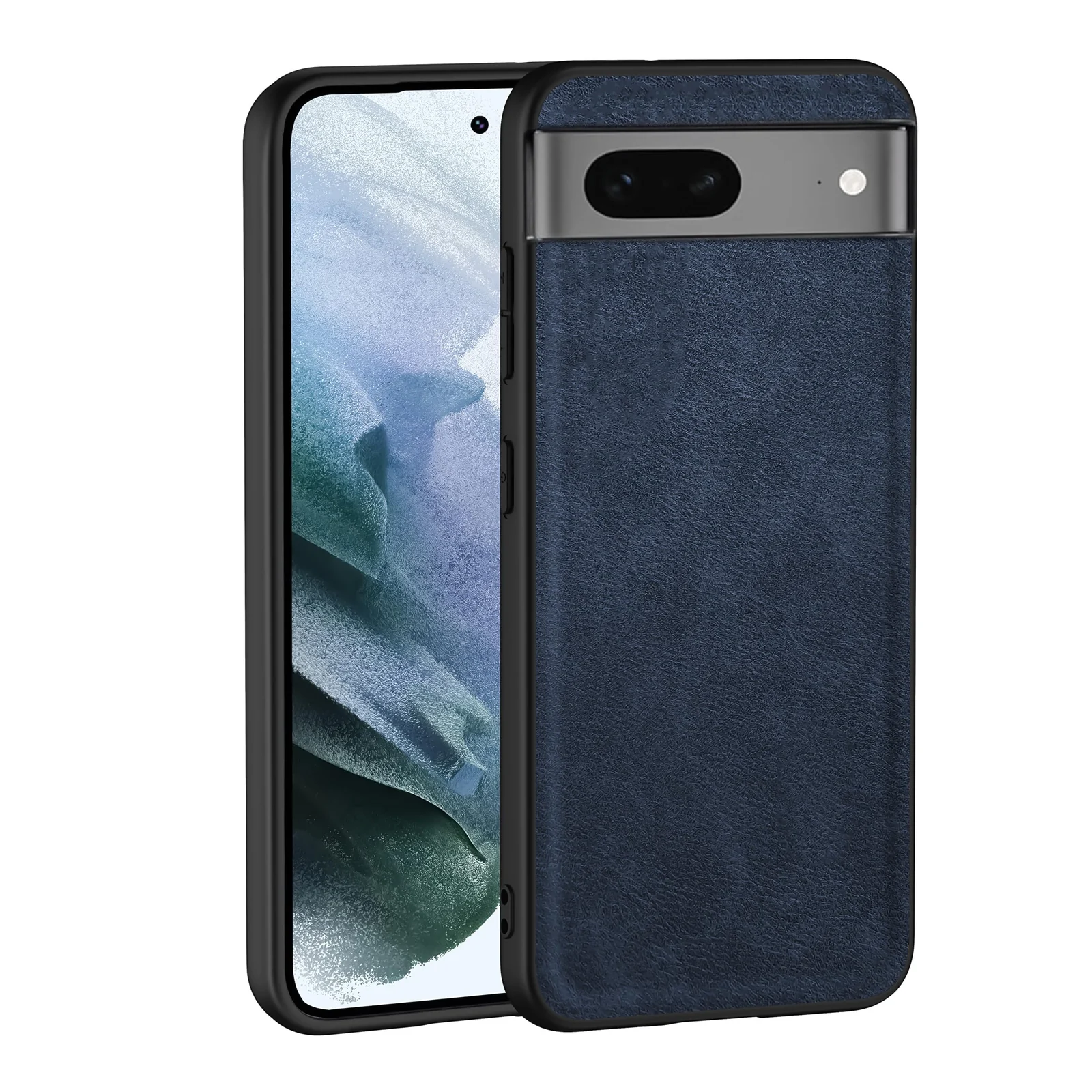 Dl3 Mobilak Case for Google Pixel 7 Leather Case,Anti-Drop, Anti-Shock, Non-Slip Texture,Simple Cell Phong Cover (Black)