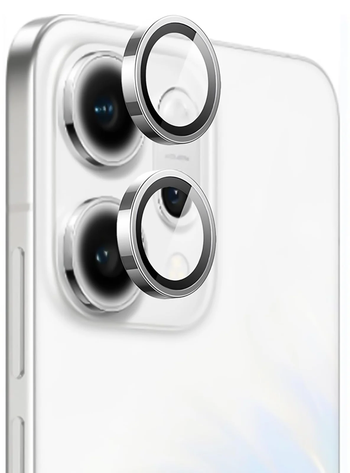 DL3 Mobilak Camera Lens Protector for OPPO Reno 14 5G (OPPO Reno14) Accessories, 9H Tempered Glass Metal Individual Ring Camera Cover Screen Protector, Case Friendly, Anti Scratch - Silver