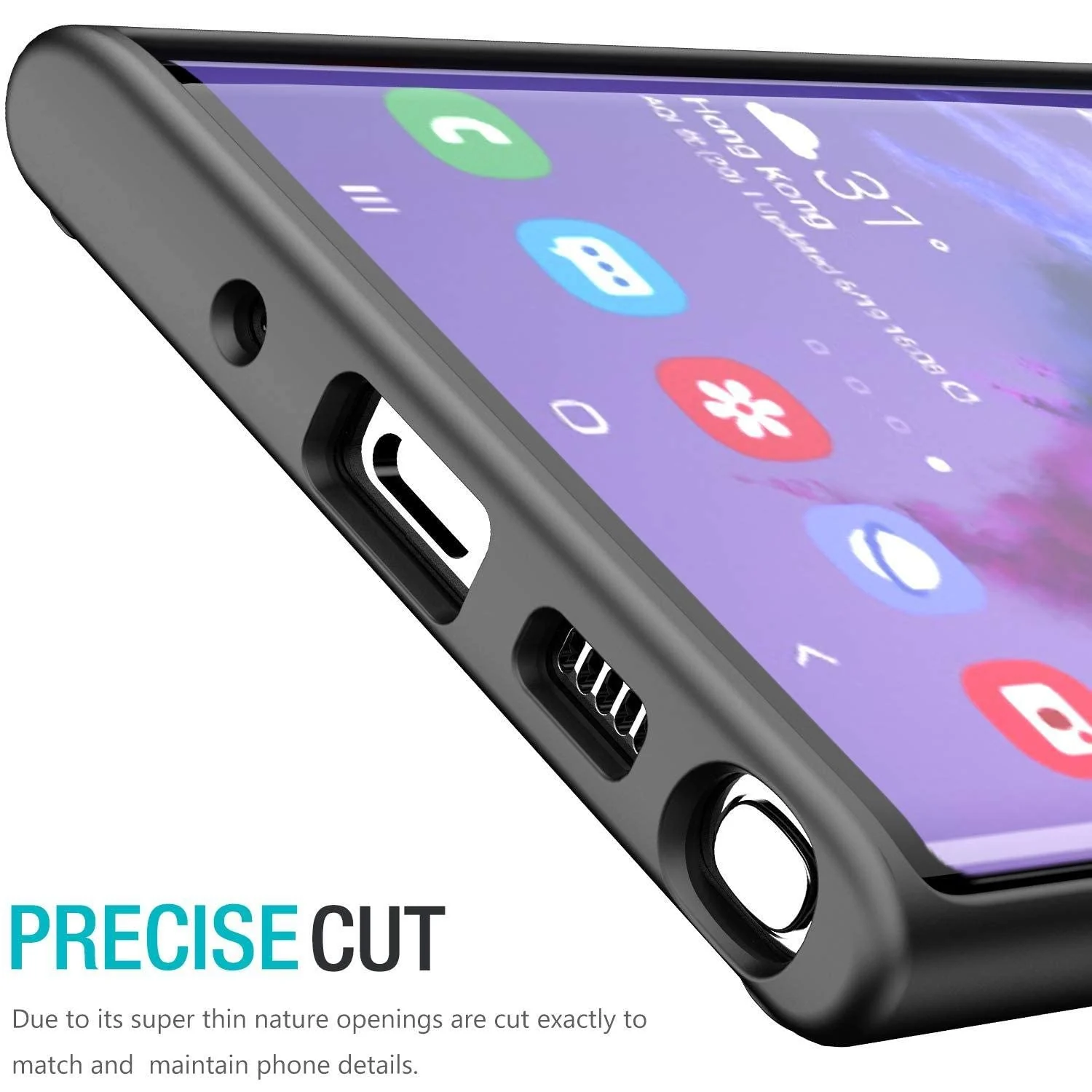 DL3 Mobilak Case Compatible With Samsung Note 10, Clear Case Shockproof Hard PC +Soft Silicone [Not Yellowing] Transparent Protective Slim Case Phone - Black