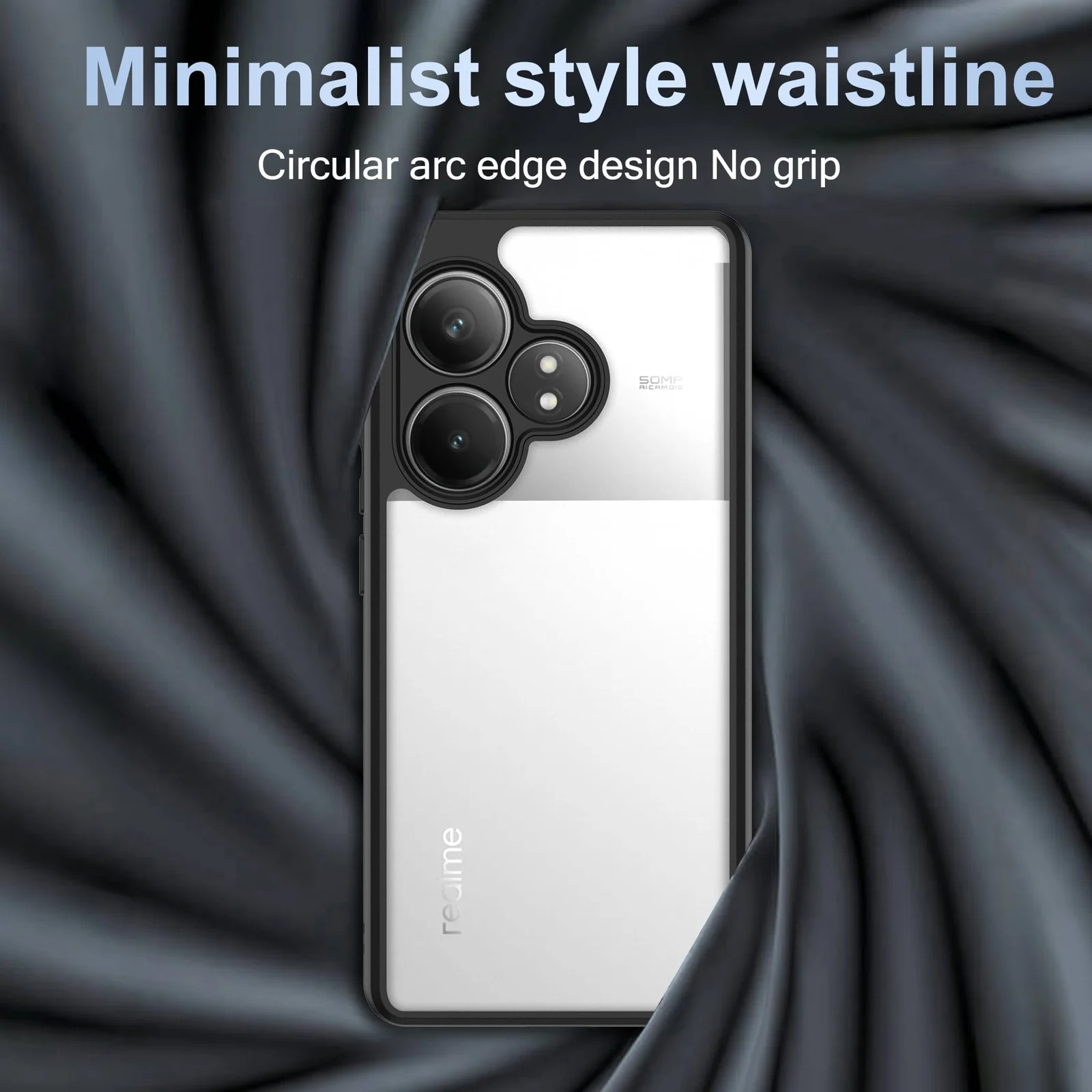 DL3 Mobilak Clear PC and TPU Protective Case for realme GT6 / realme GT Neo6 / realme GT Neo 6 SE / realme GT 6T with Camera Protection and Military-Grade Protection - Black