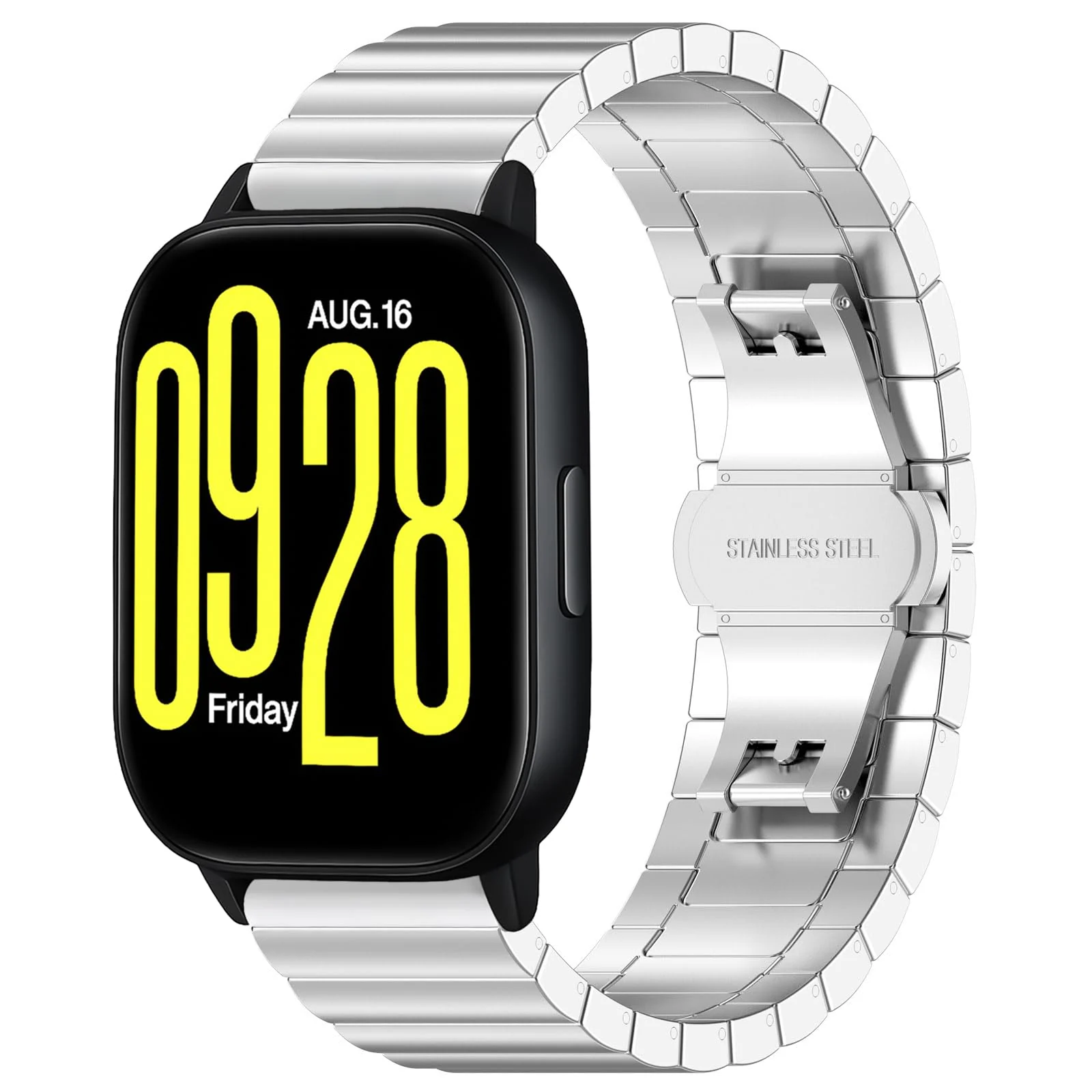 DL3 Mobilak Metal Bracelet Compatible with Xiaomi Redmi Watch 5 Active/Redmi Watch 5 Lite, 22mm Stainless Steel Replacement Band with Folding Clasp, Adjustable Replacement Bracelet Wristband