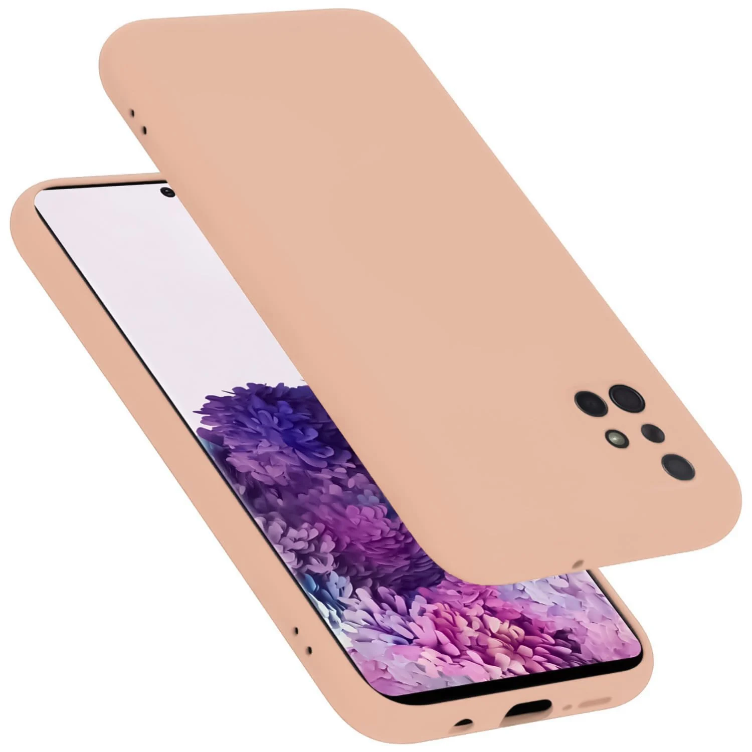 DL3 Mobilak Silicone Protective Case for Samsung Galaxy A71, Shock-absorbing protection, Scratch-resistant surface, Soft microfiber lining - Light Orange