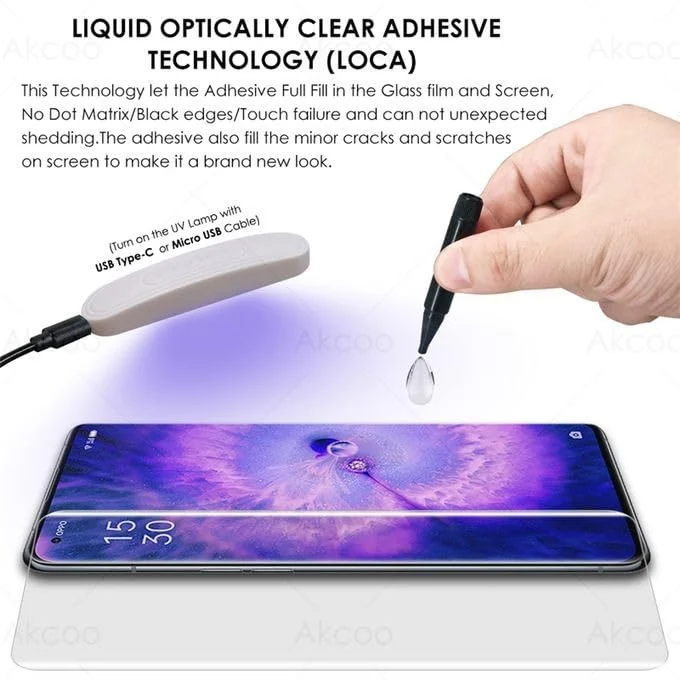 DL3 Mobilak OPPO Find X5 Pro 5G Screen Protector [Liquid UV Tempered Glass] Full Screen adhesive [Sensitive Touch][Fingerprint Sensor Compatible] HD - Clear