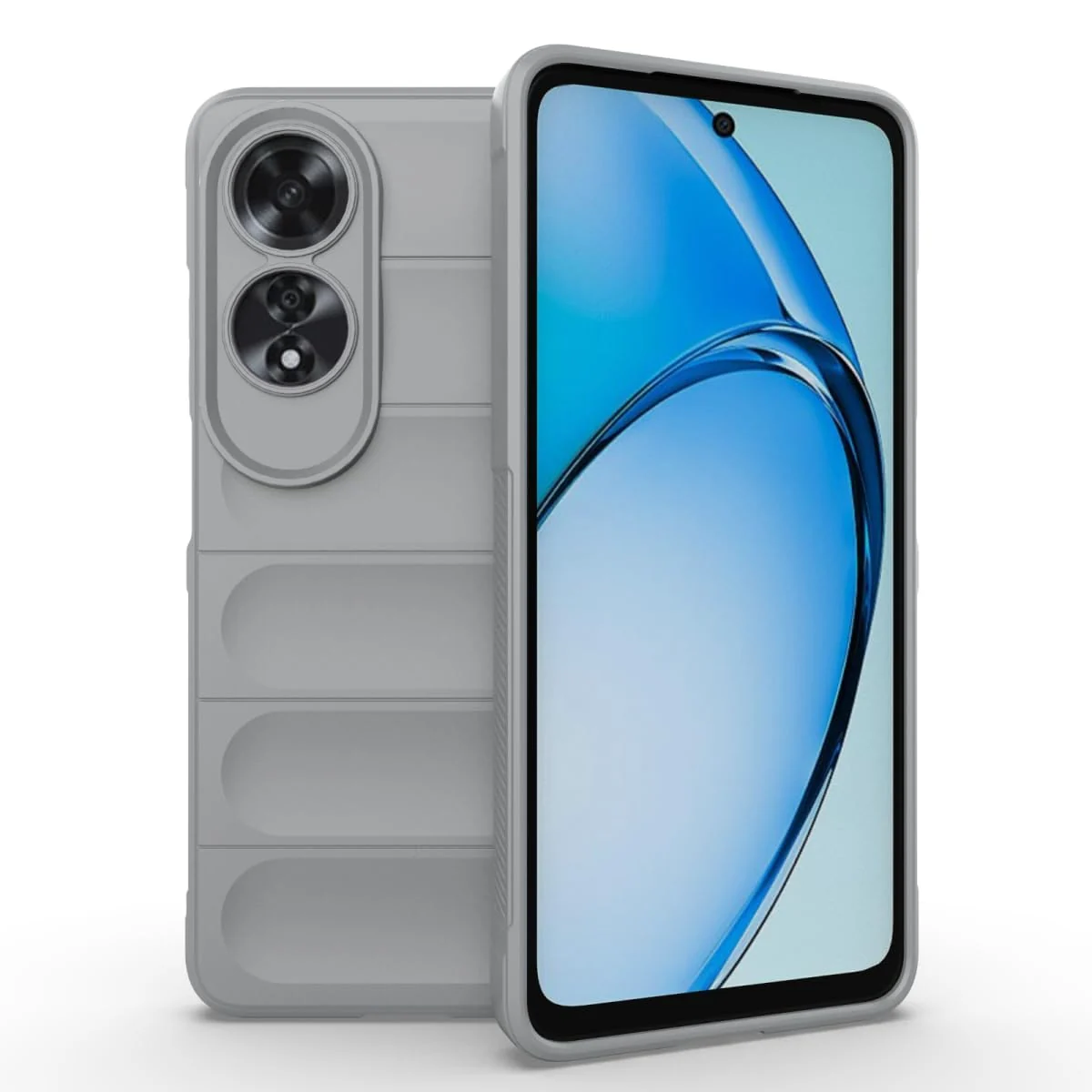 DL3 Mobilak Flexible Silicone and TPU Protective Case with Camera Protection for OPPO A60 4G - Gray