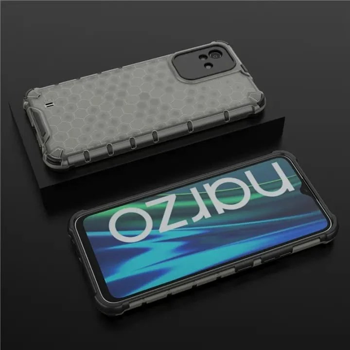 DL3 Mobilak Honeycomb Protective Case for Huawei Nova 9 SE / Honor 50 SE, Shock-absorbing protection, Transparent design, Slim, lightweight profile - Black