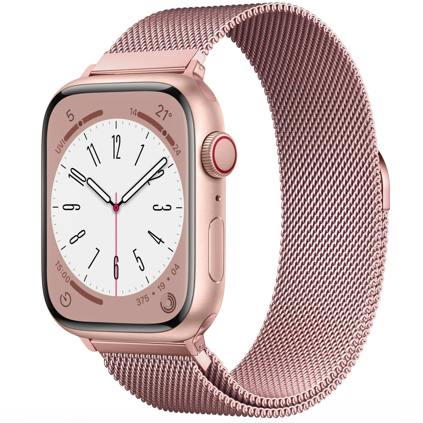 DL3 MOBILAK Milanese Loop Compatible With Apple Watch 38mm 40mm 41mm 42mm(Series 11 10), Stainless Steel Mesh Band Magnetic Clasp, Adjustable Metal Strap for iWatch Series 11 10 9 8 7 6 5 4 3 2 1 SE - Pink
