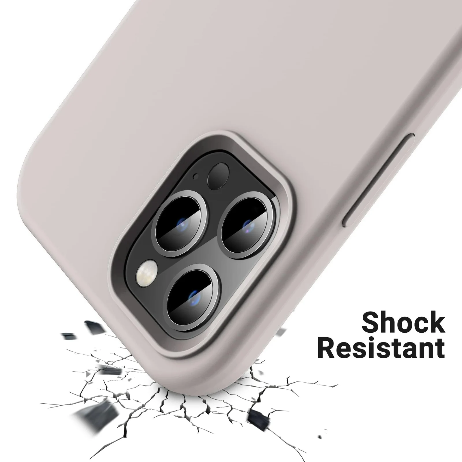 DL3 Mobilak Liquid Silicone Protective Case for iPhone 12 Pro Max (6.7 Inch) with Camera Protection and Microfiber Lining - Off White 2