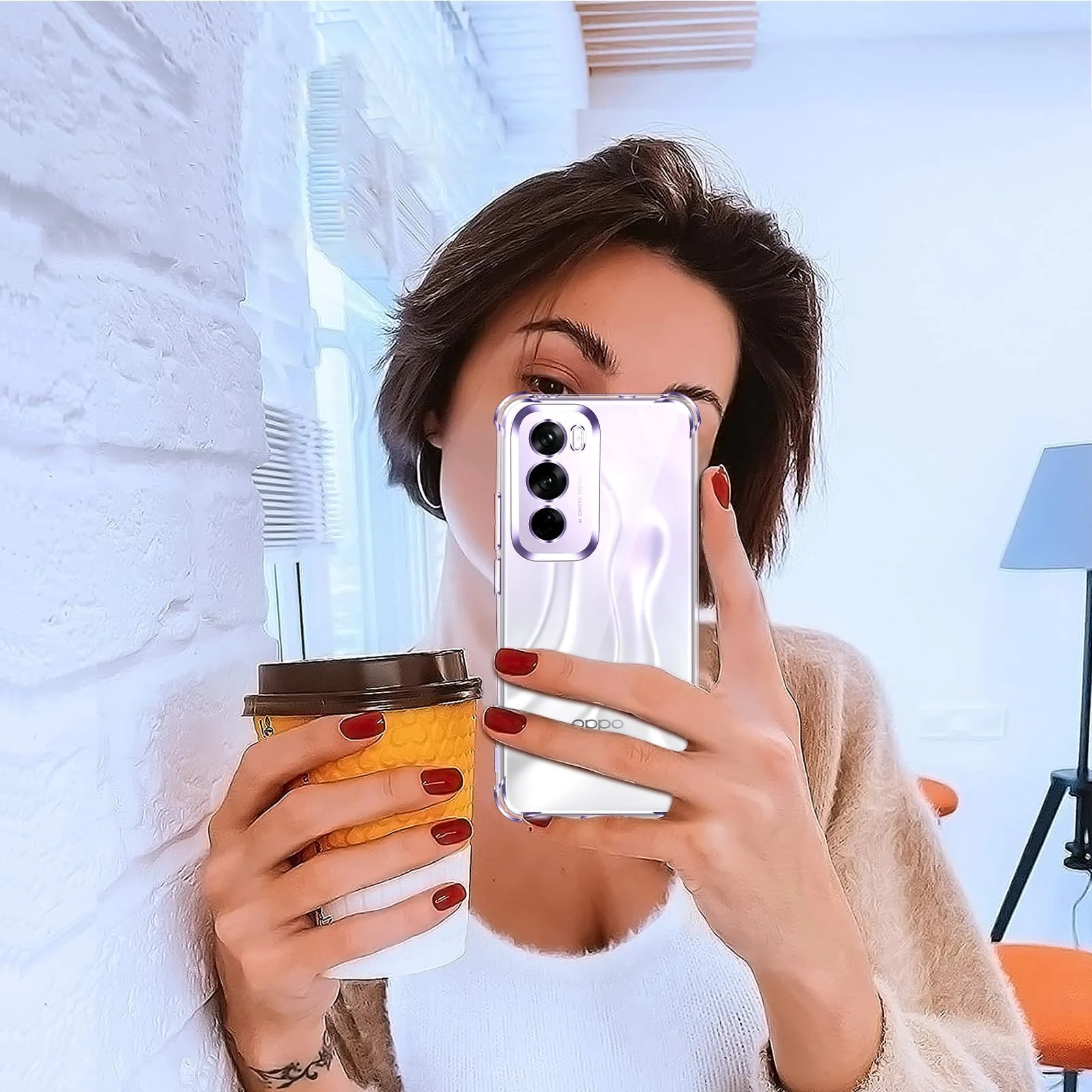 DL3 Mobilak Clear TPU Protective Case for OPPO Reno 12 Pro 5G with Camera Protection and Shockproof Design - Clear