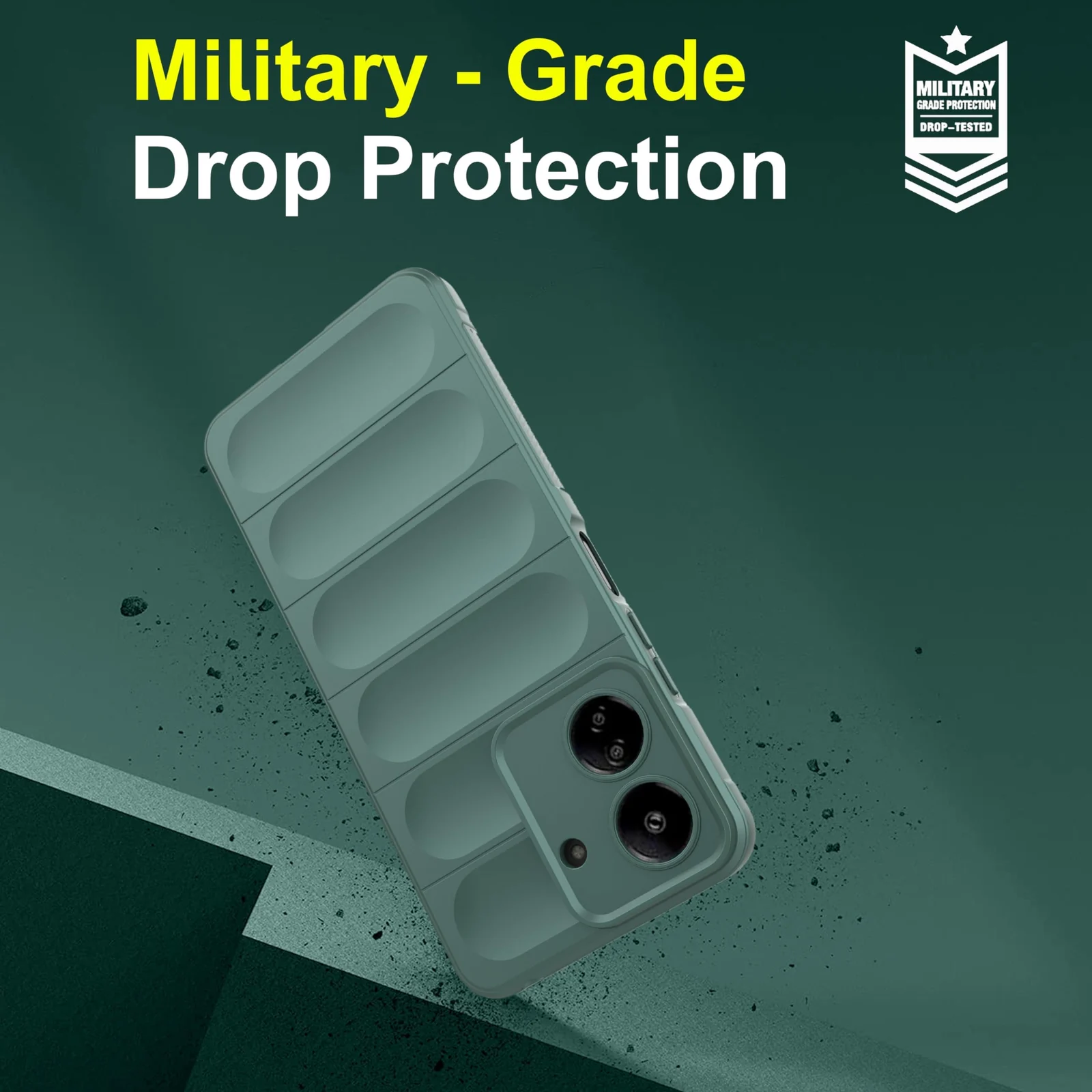 DL3 Mobilak Soft Silicone Protective Case for Xiaomi Redmi 13C 4G with Camera Protection and Shockproof Design - Green