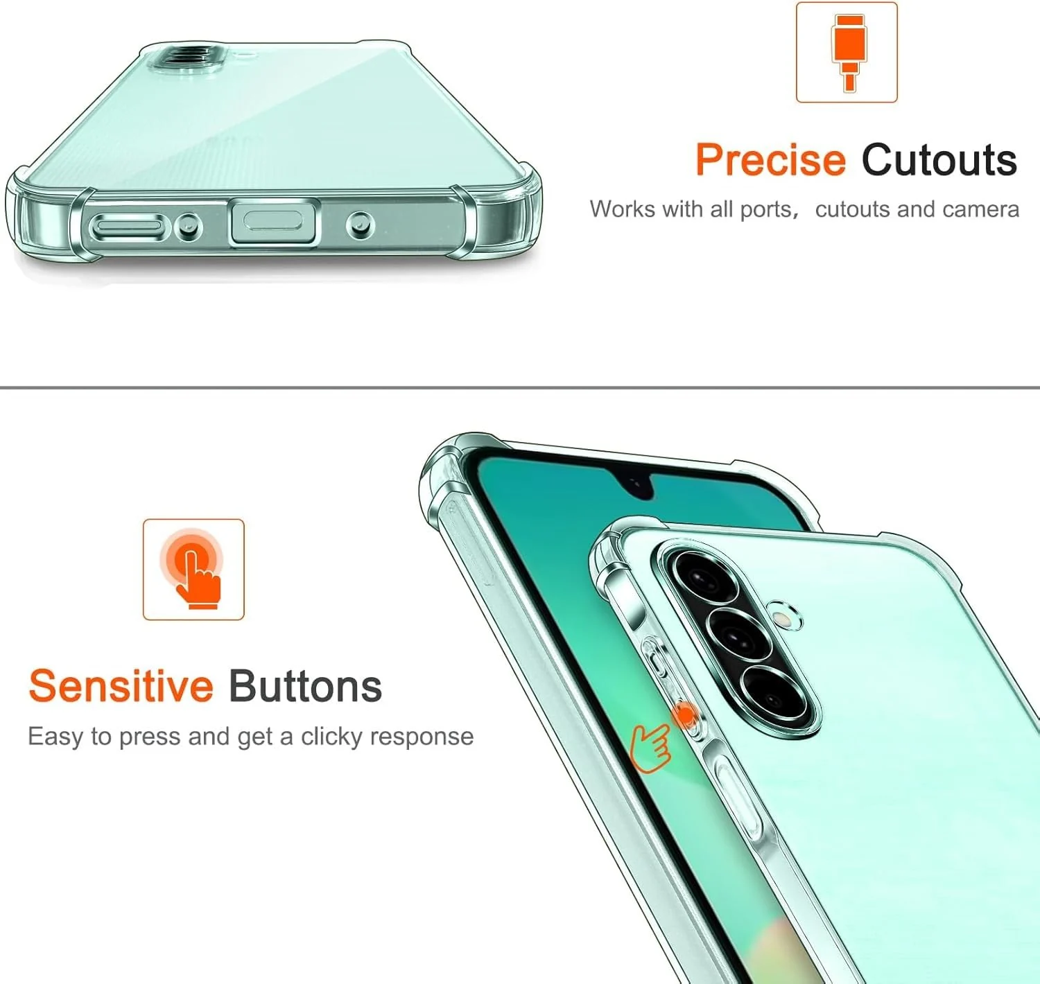 DL3 Mobilak Clear TPU Protective Case for Samsung Galaxy A26 5G with Camera Protection and Shockproof Design - Clear
