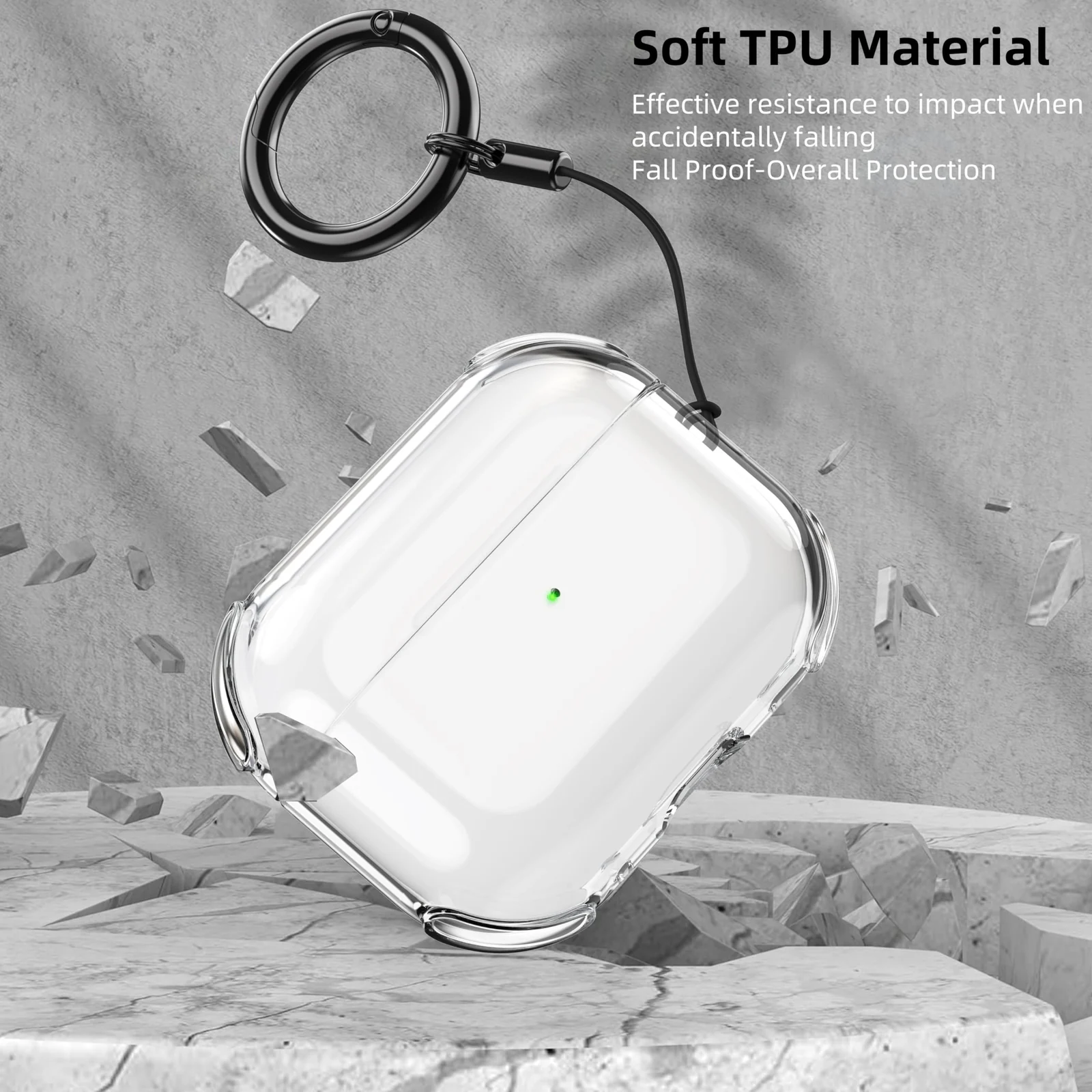DL3 Mobilak AirPods Pro 3 (2025) Case, TPU Material, Case Cover for Apple AirPod Pro 3nd Generation, Full-Body Protection, Lightweight, Anti-Scratch, Shockproof, Dustproof, Anti-Lost - Clear