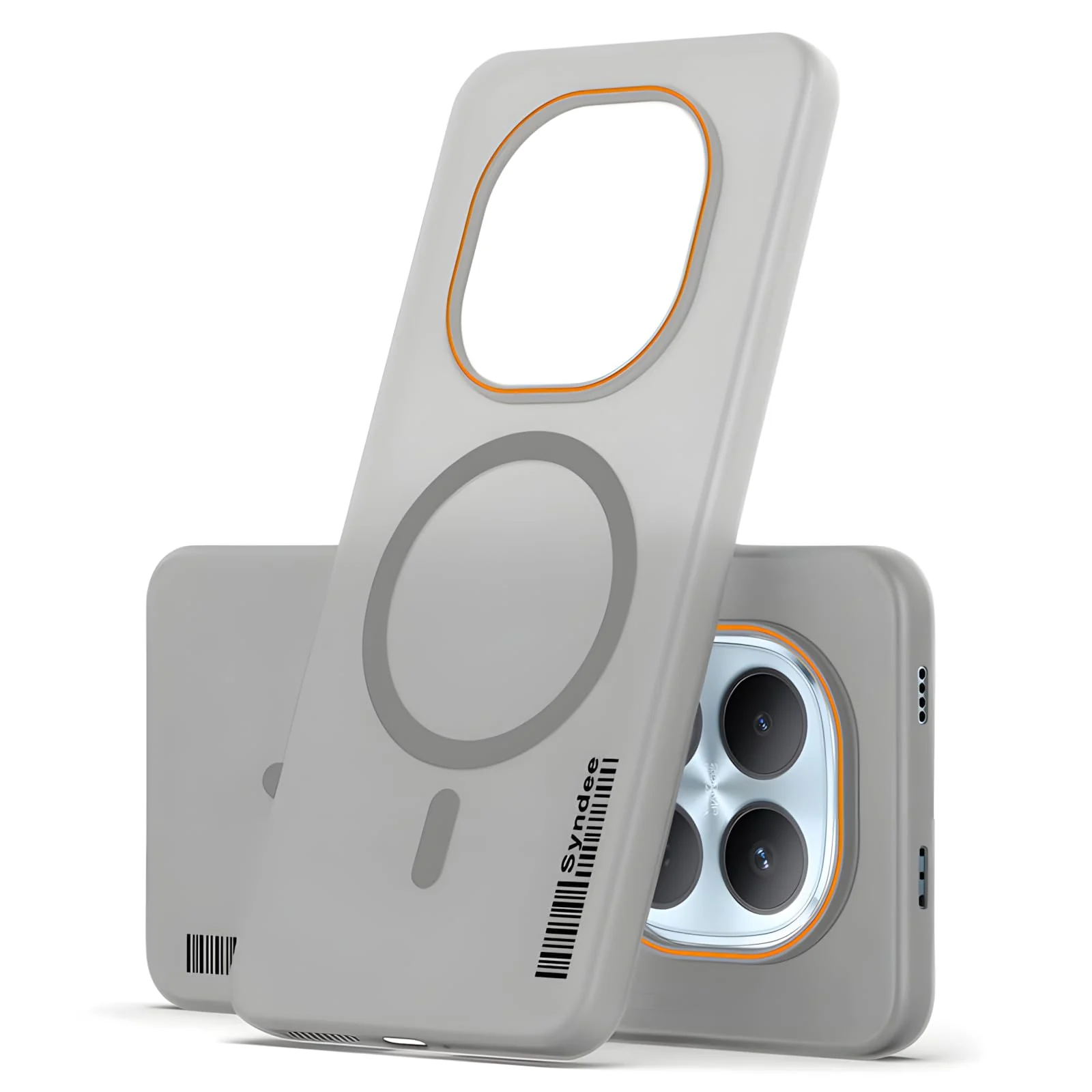 DL3 Mobilak Translucent Matte Case for Xiaomi Redmi Note 15 5G / 4G / Poco M8 5G, Compatible with MagSafe accessories, Shock-absorbing protection, Integrated ring holder - Gray