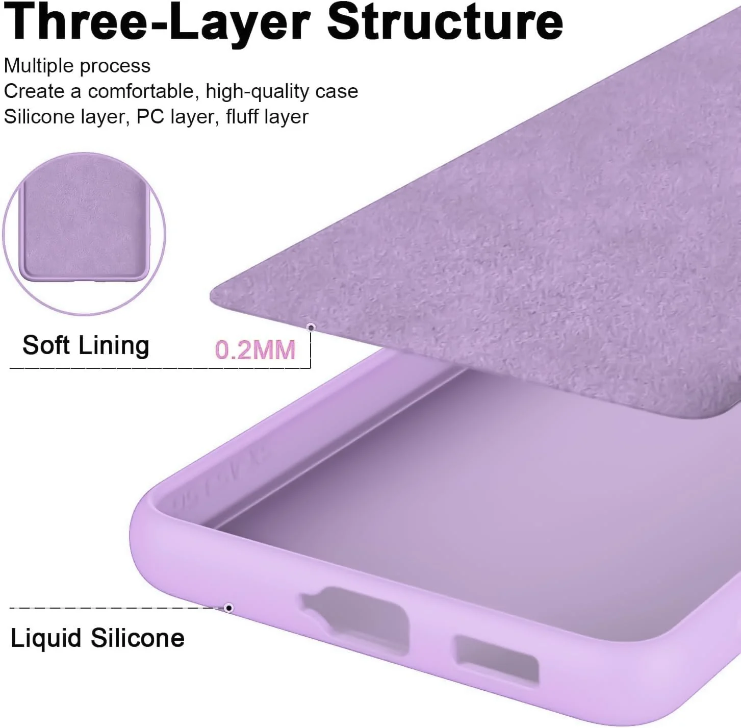 DL3 Mobilak Silicone Protective Case for Huawei nova 10 SE, Shock-absorbing protection, Scratch-resistant surface, Soft microfiber lining - Light Purple