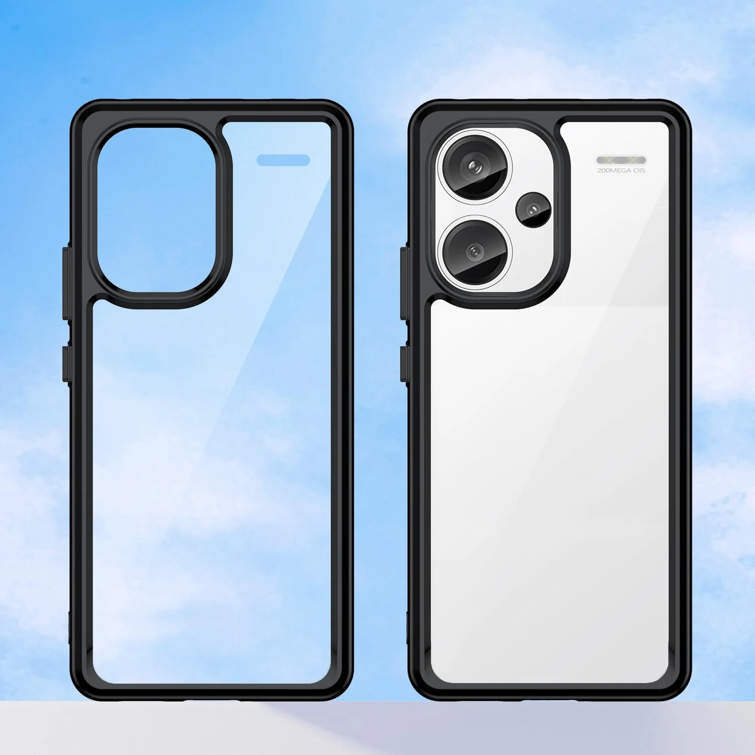 DL3 Mobilak Clear Protective Case for Xiaomi Redmi Note 13 Pro Plus 5G - Black