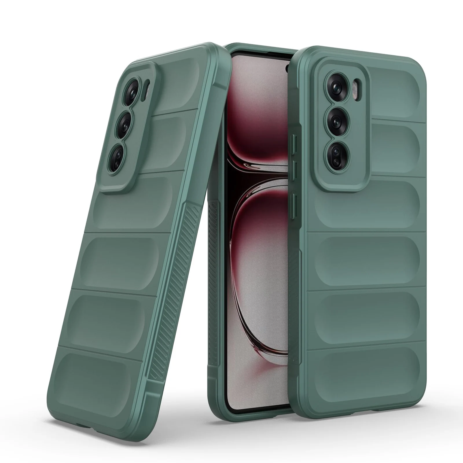 DL3 Mobilak Silicone Case for OPPO Reno 12 5G Heavy Duty Protective [Slim Fit] Shockproof Soft Flexible Protective Design Shock-Absorption TPU Cover With Camera Protection - Green
