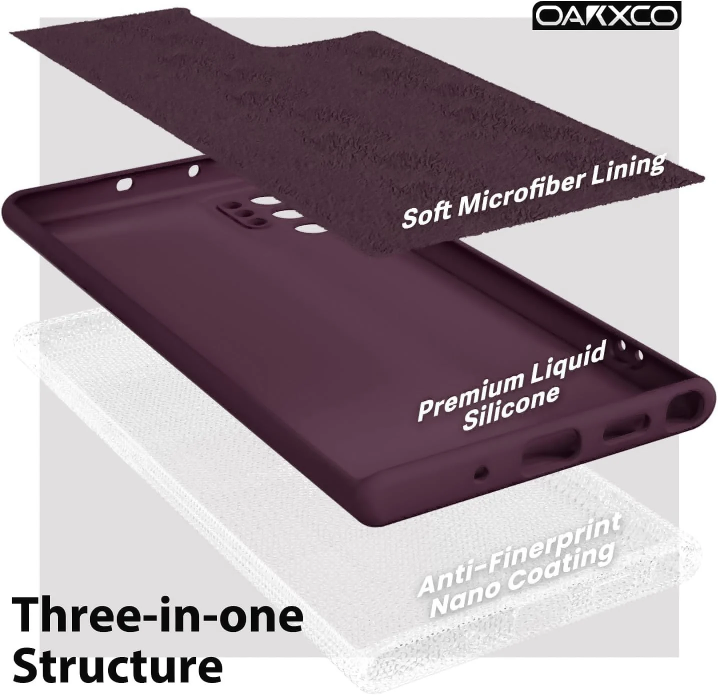 DL3 Mobilak Liquid Silicone Protective Case for Samsung Galaxy Note10 Plus with Microfiber Lining and Shockproof Design - Wine Red