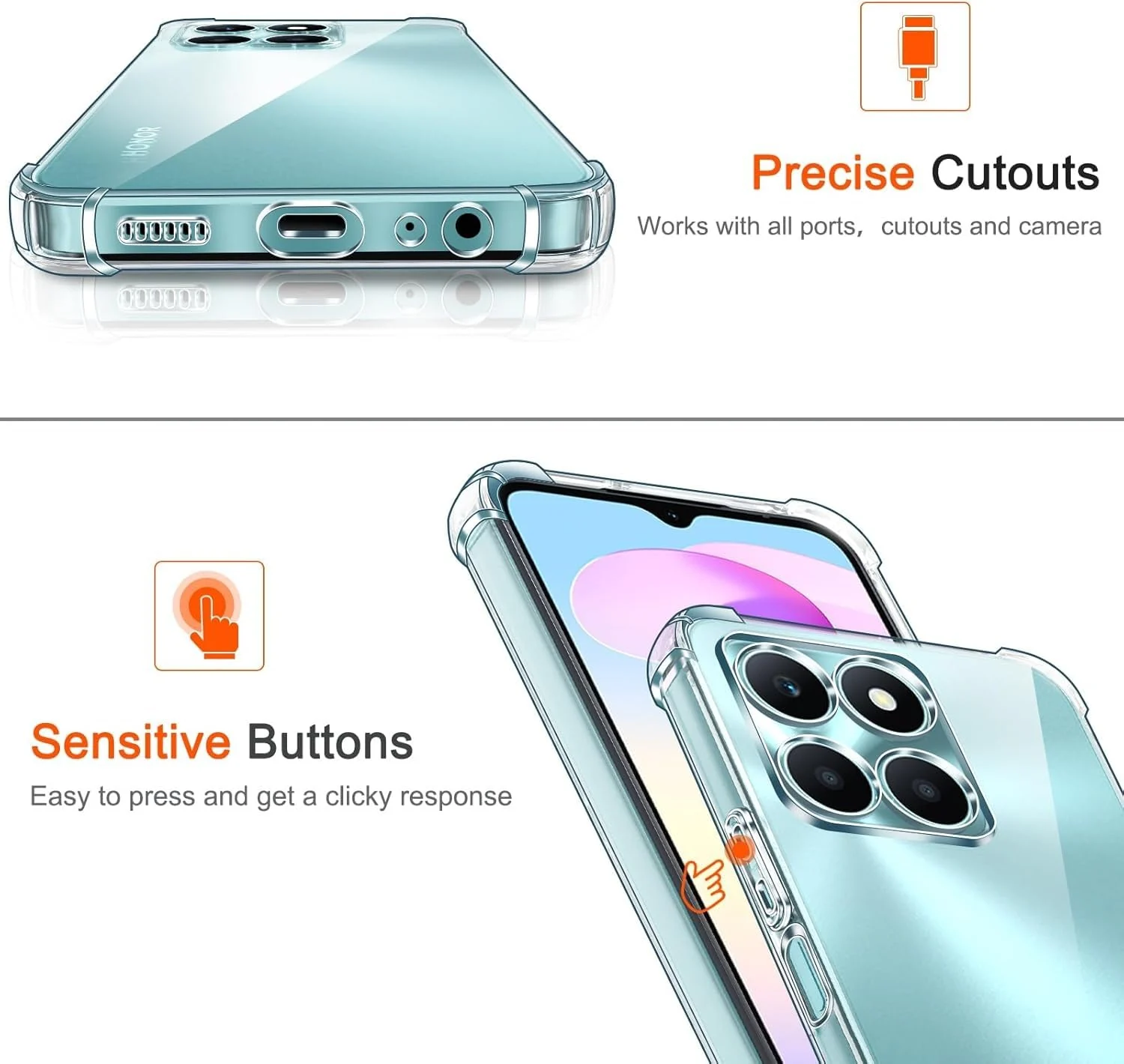 DL3 Mobilak Clear TPU Case for Honor X6a, Camera protection, Shock-absorbing protection, Scratch-resistant surface - Clear