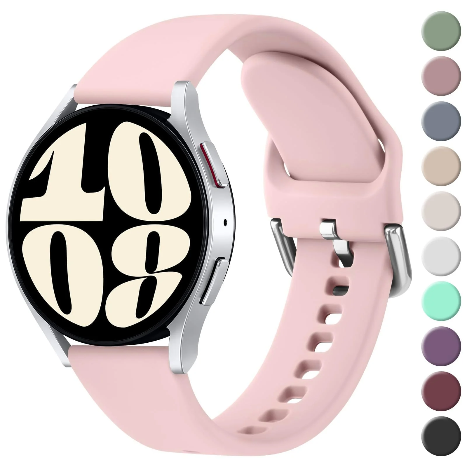 DL3 Mobilak Silicone Buckle Band 22MM Strap For Samsung Galaxy Watch3 45mm/Galaxy 46mm/Gear S3/For Huawei Watch 3/4/GT3 46MM/GT4 46MM/GT2E/GT2 Pro/GT GT2 46MM/Magic Watch2 46mm/Amazfit GTR 2/2e/3/4 - A.Pink