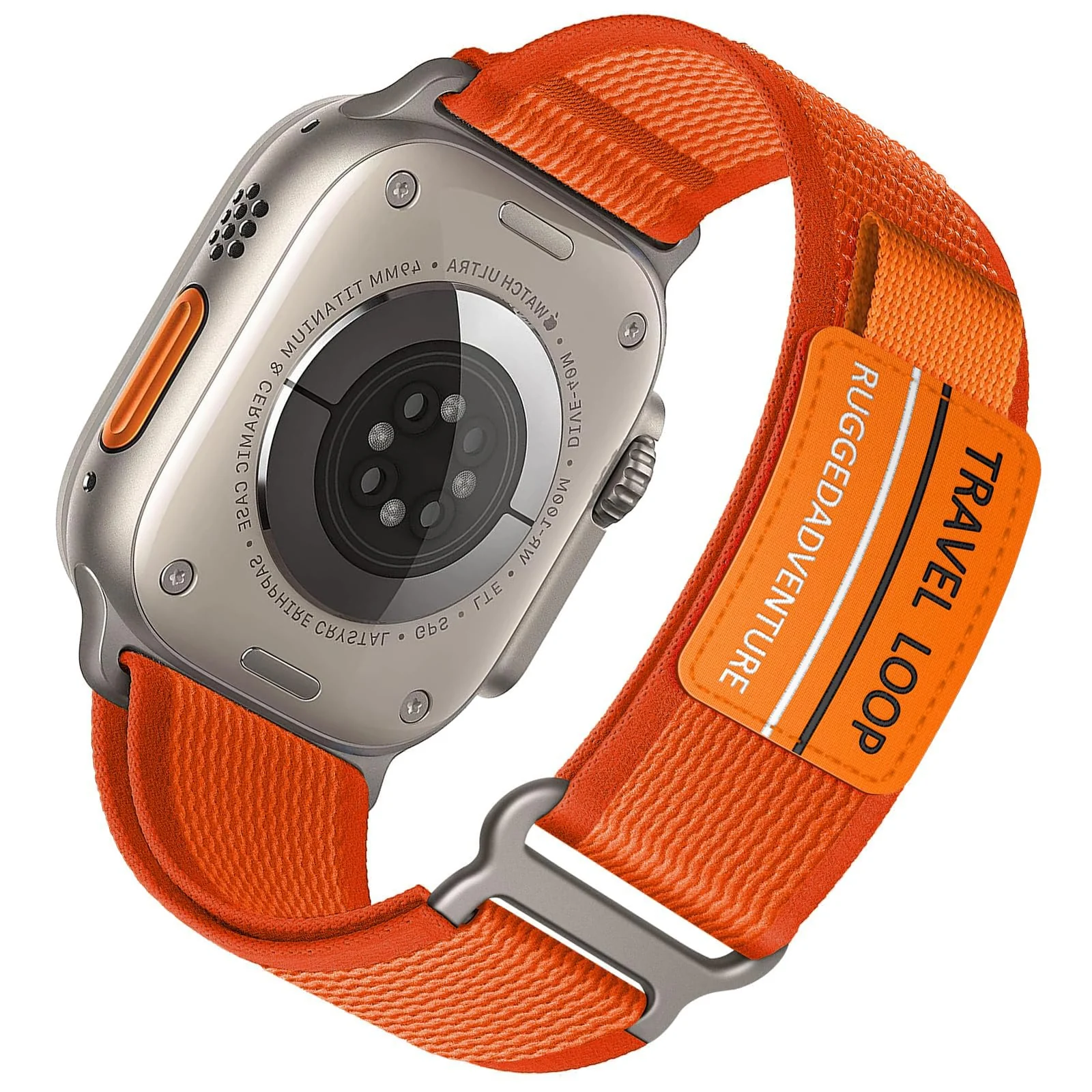 DL3 Mobilak Trail Loop Strap for Apple Watch Ultra Band 49mm 45mm 44mm 42mm iWatch Ultra Band Men Women, Rugged Sport Strap Soft Nylon Wristband for iWatch Ultra 2 Bands Series 9 8 7 6 5 4 3 2 1 SE - A.Orange
