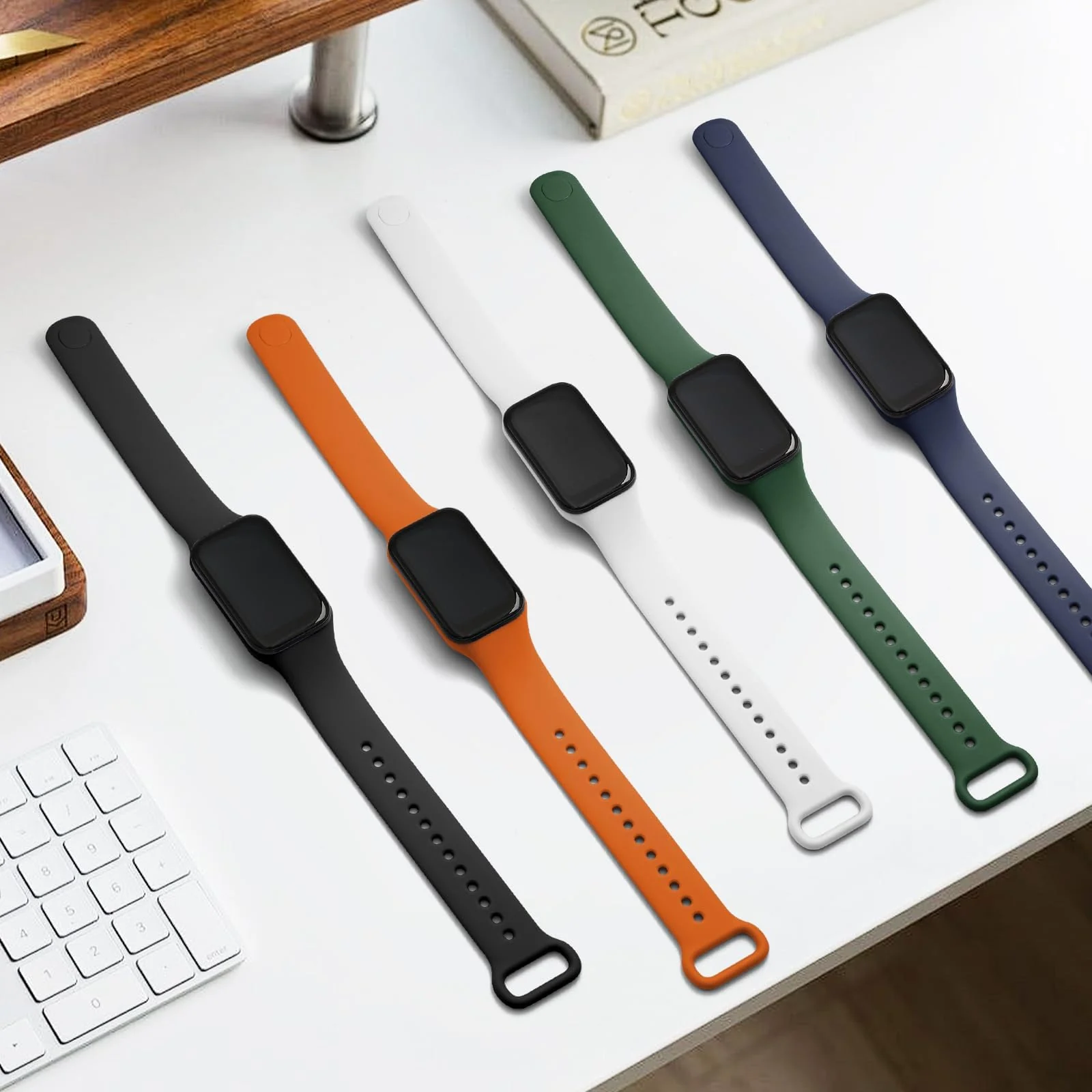 DL3 Mobilak Compatible with Xiaomi Smart Band 9 Active/Xiaomi Redmi Smart Band 3 Replacement Silicone Wrist Strap Bracelet Band Soft And Durable Watch Accessories - Black